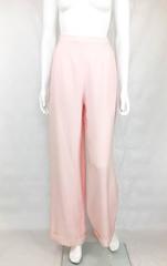 Chanel Pale Pink Linen Wide Flared Leg High-Waisted Trousers/Pants - 1990S