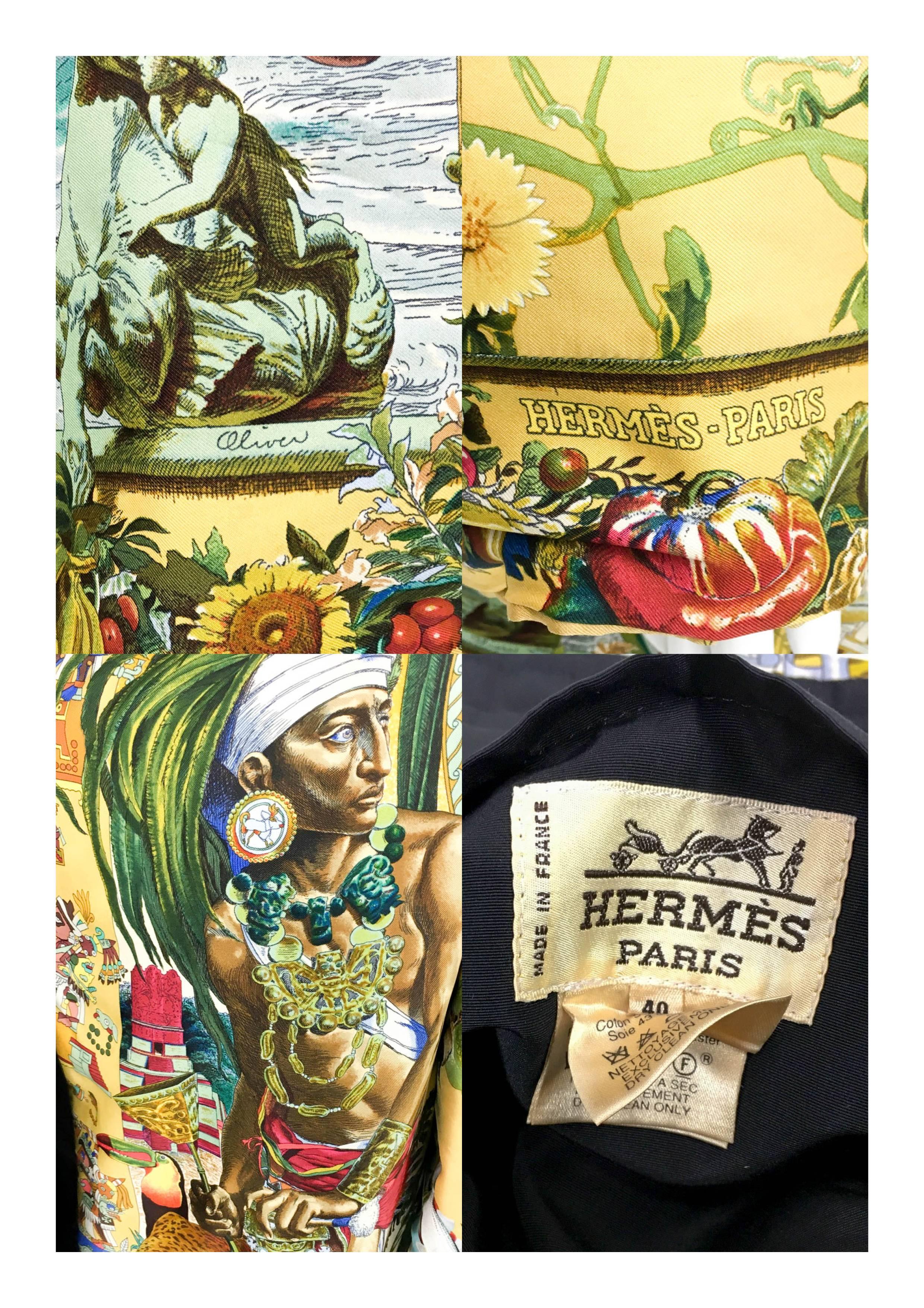 Hermes Les Ameriques Scarf Print Reversible Jacket - 1990s 5