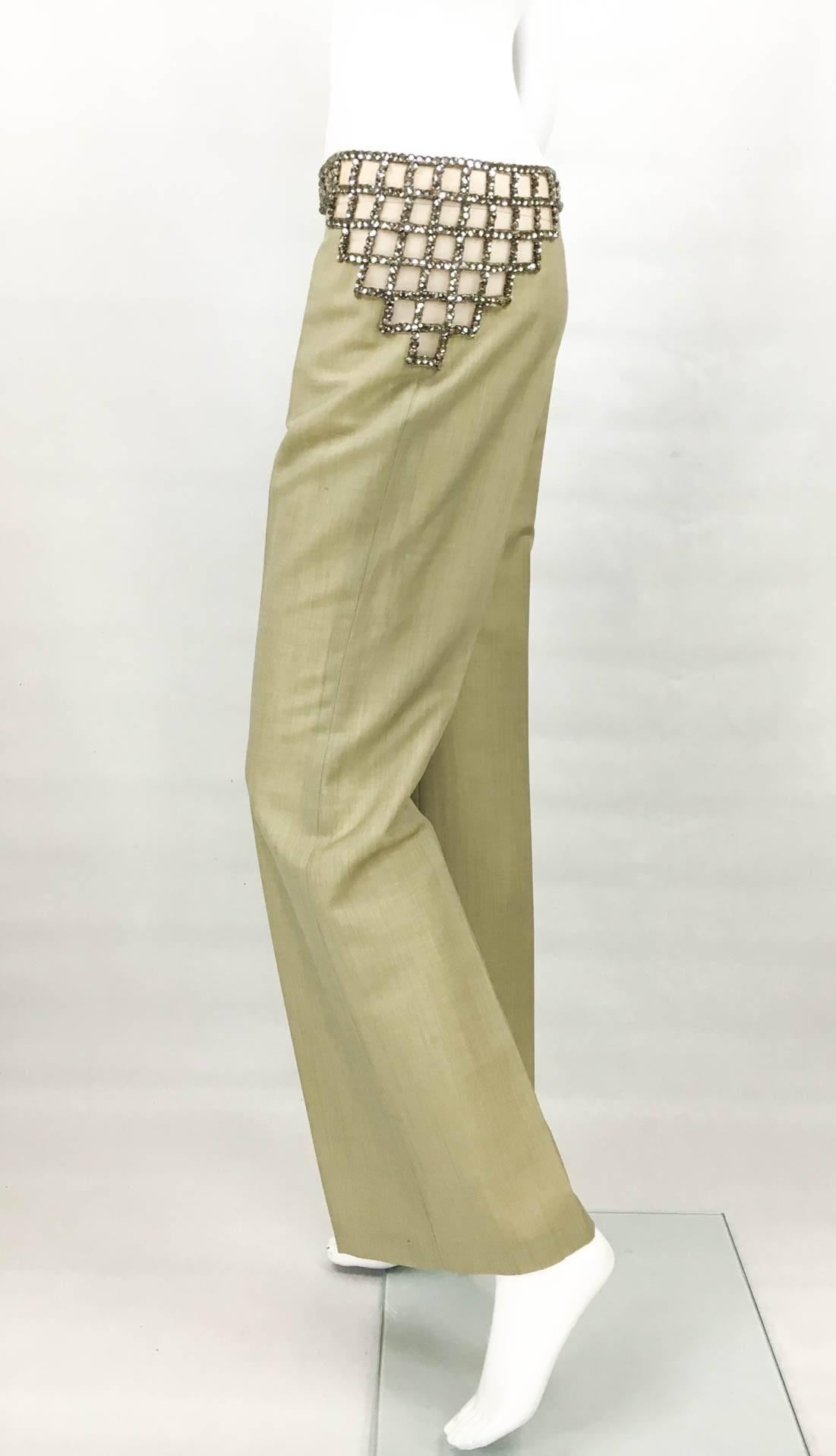 Chloe Crystal Embellished Evening Trousers - 1990s 1