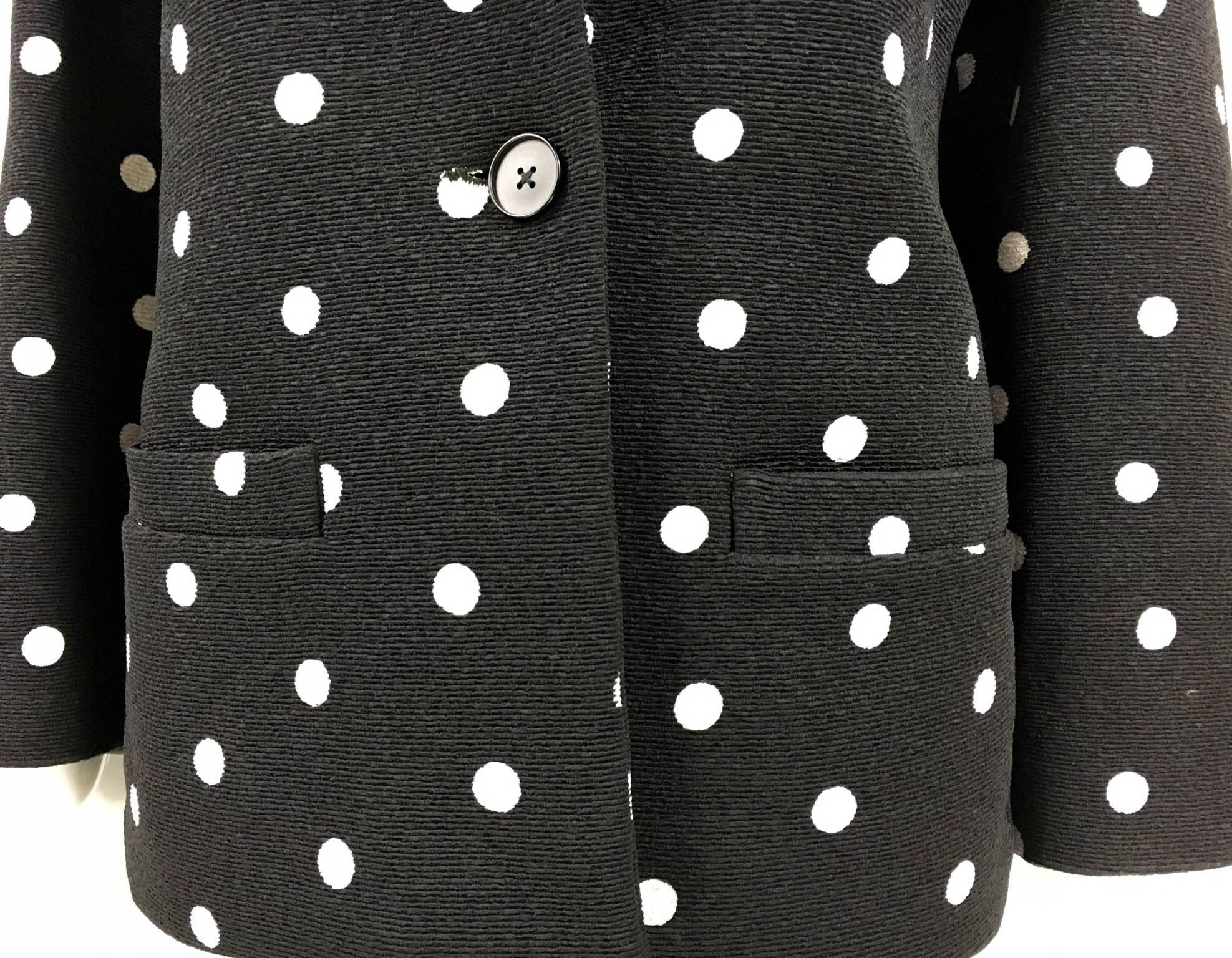 Balenciaga Black and White Polka Dot Blazer - 1980s 5