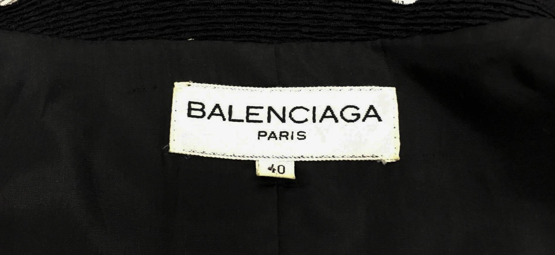 Balenciaga Black and White Polka Dot Blazer - 1980s 6