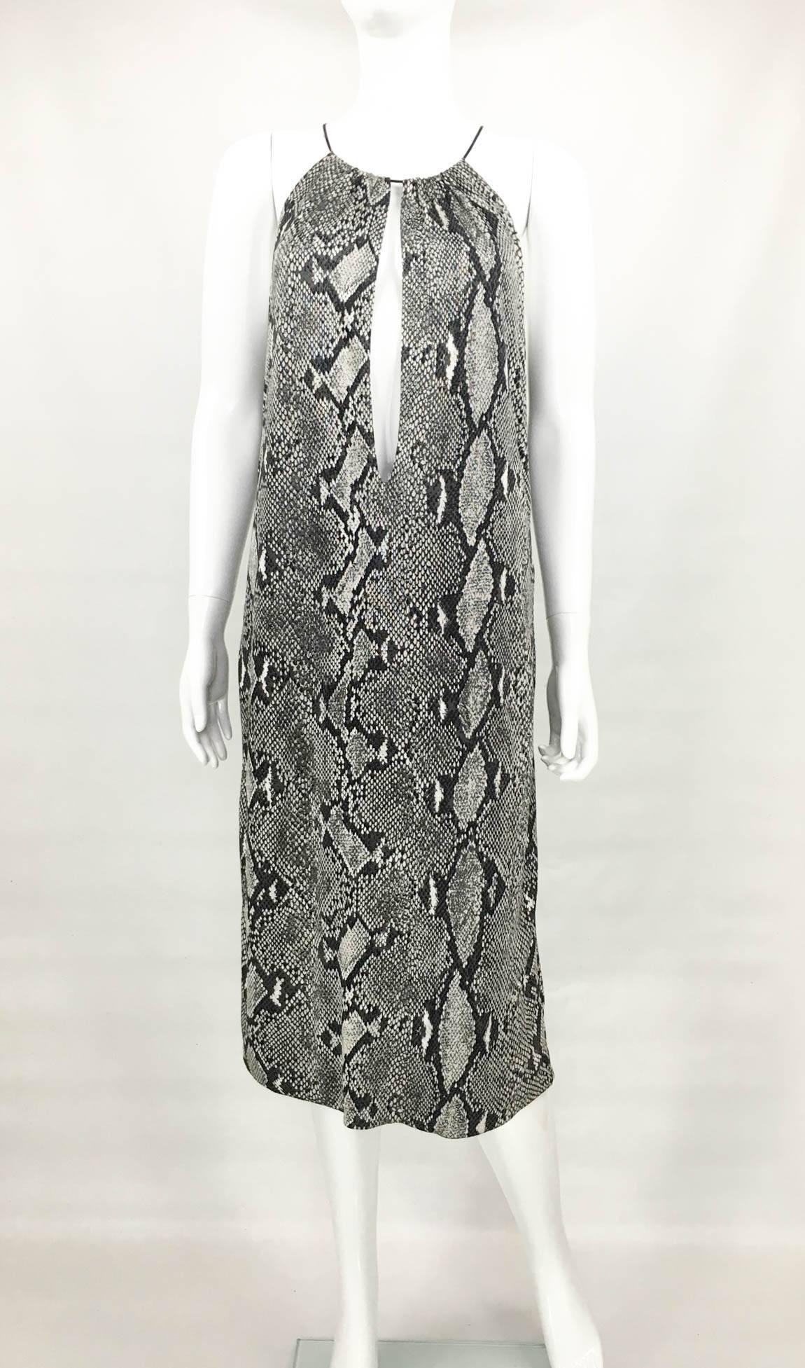 Gray Gucci by Tom Ford Runway Python Print Dress - Circa 2000 For Sale