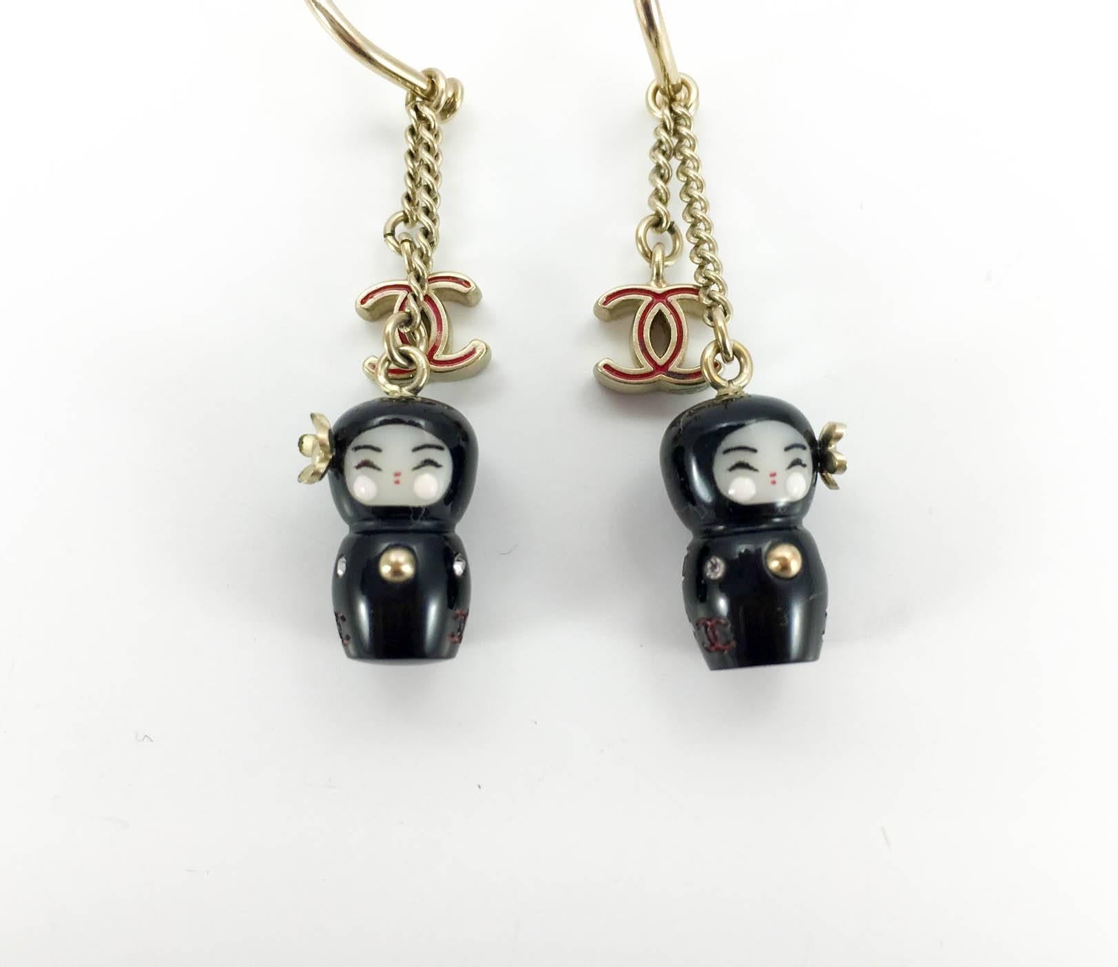 Women's Chanel Chinese Doll and Logo Earrings (Paris - Shanghai Collection) - 2010