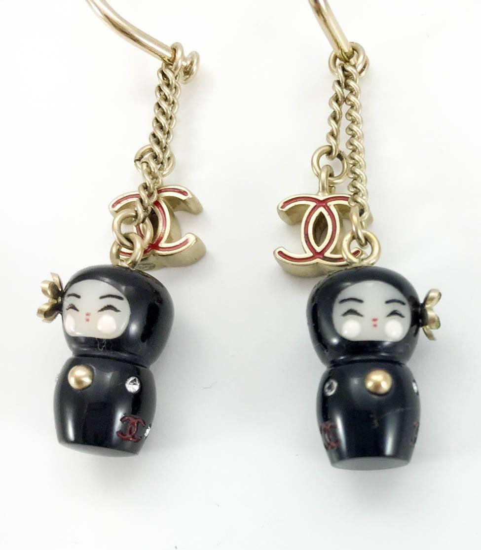 Chanel Chinese Doll and Logo Earrings (Paris - Shanghai Collection) - 2010 1