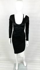 Gucci by Tom Ford Asymmetrical Figure-Hugging Black Dress - 1990s