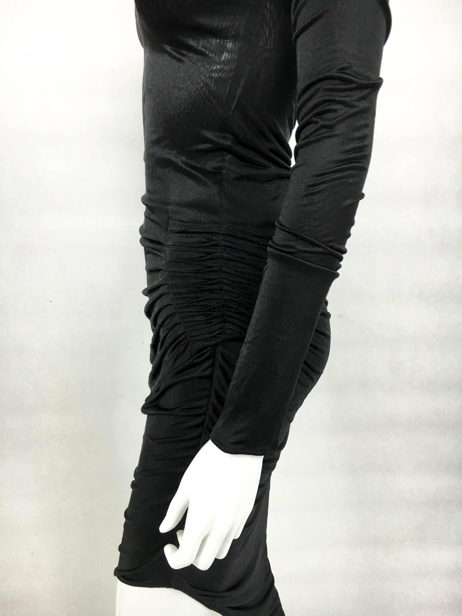 Gucci by Tom Ford Asymmetrical Figure-Hugging Black Dress - 1990s 3