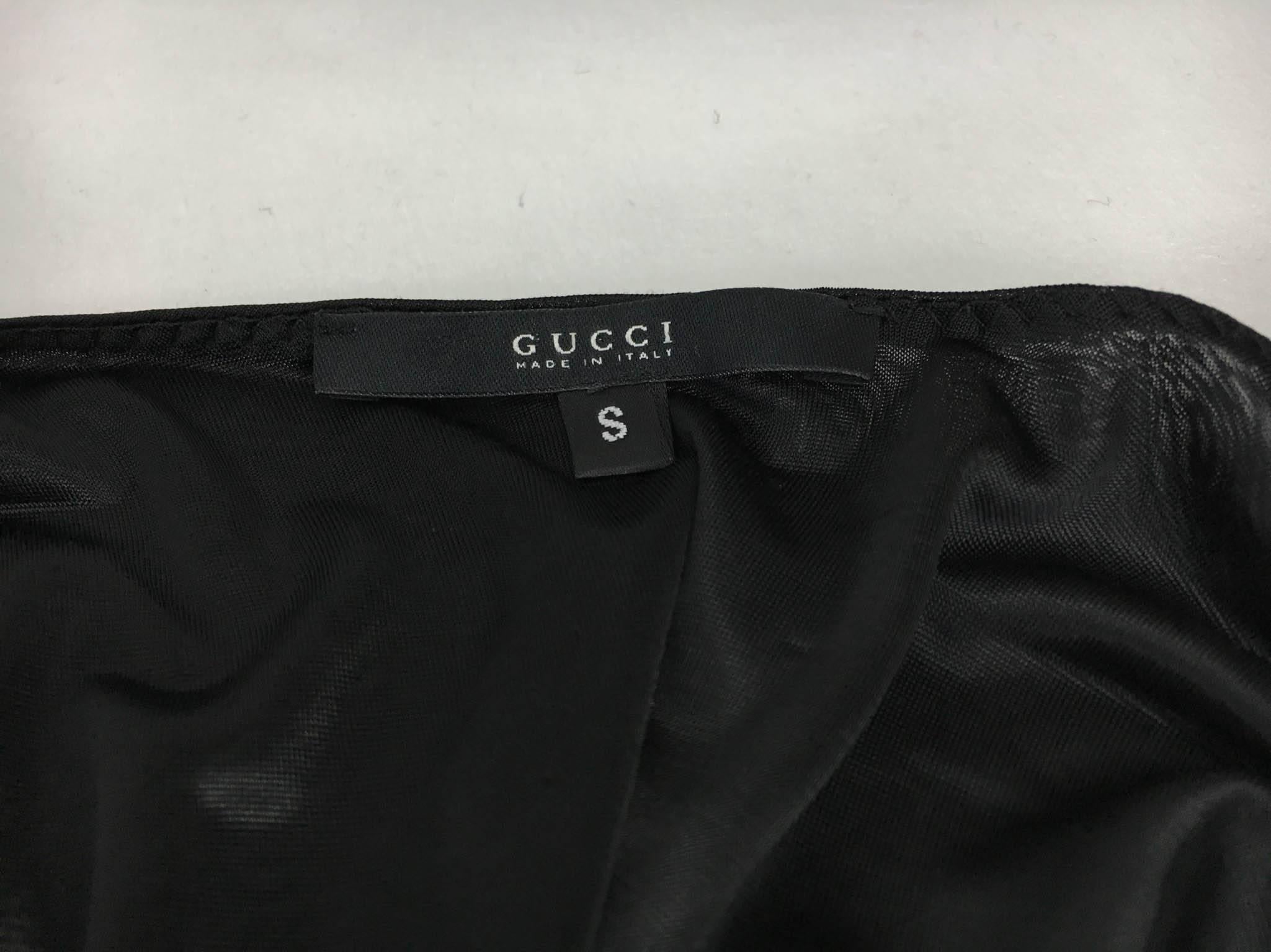 Gucci by Tom Ford Asymmetrical Figure-Hugging Black Dress - 1990s 5
