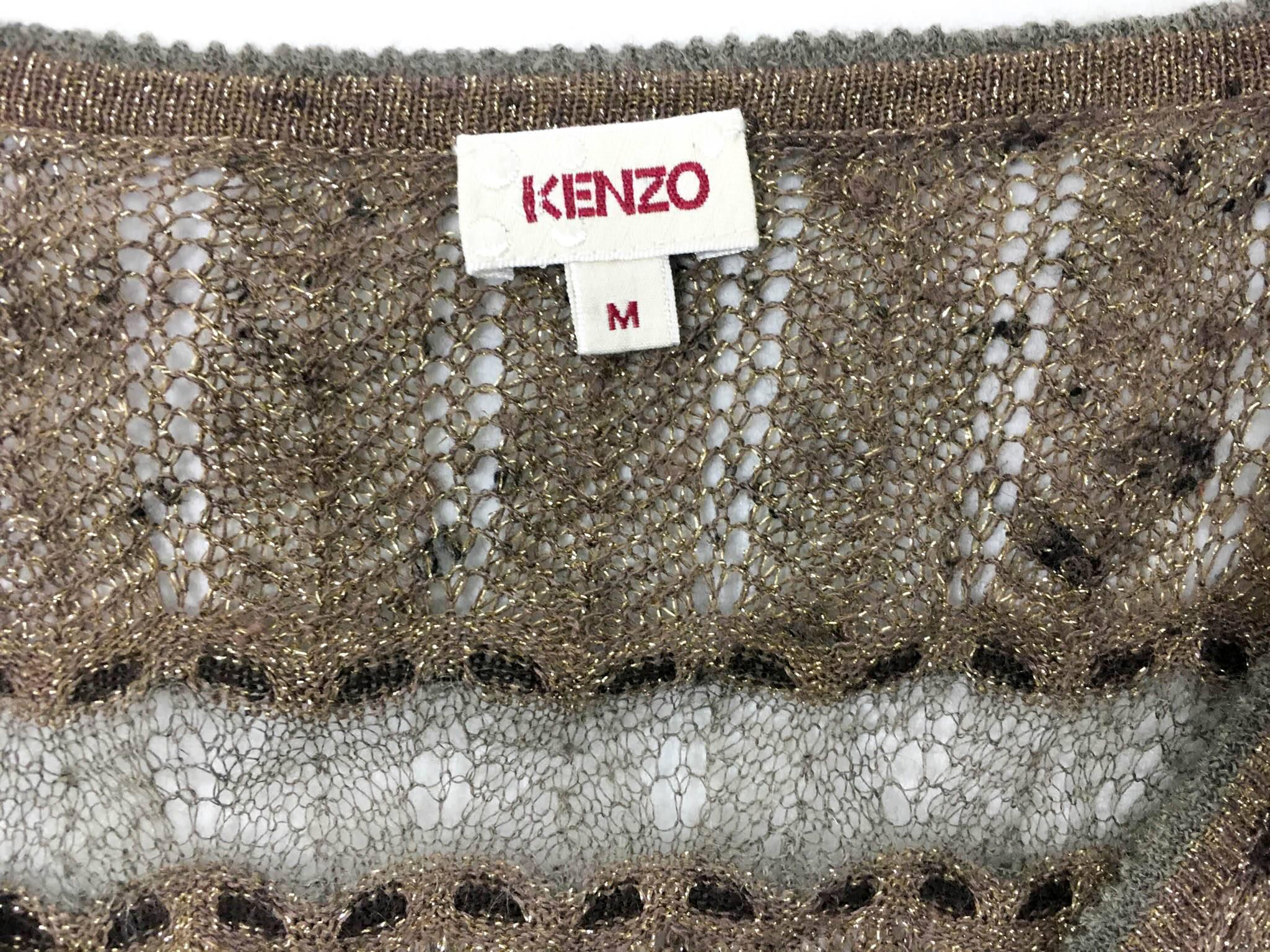Kenzo Lurex Sheer Knitted Dress - 1990s For Sale 5