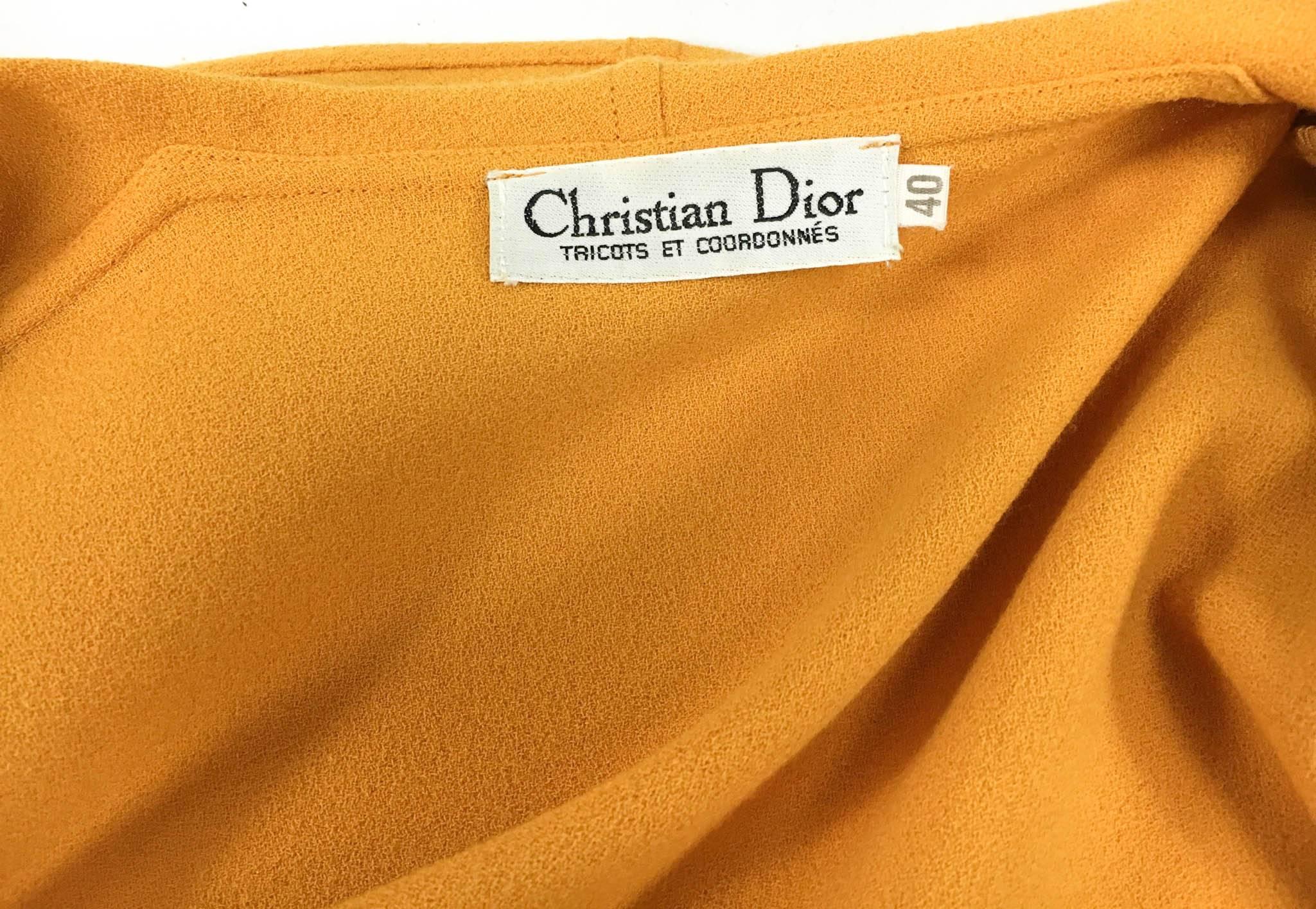 Dior Wool Crepe Pleated Skirt Ensemble - 1970s For Sale 5