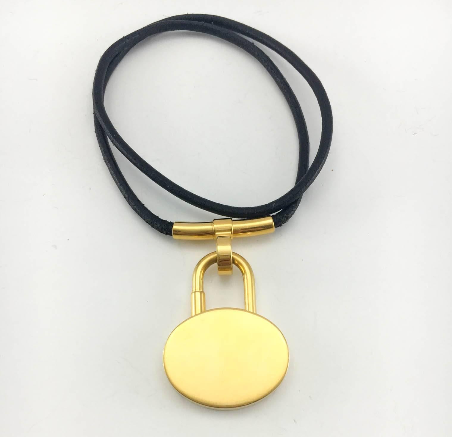 Hermes Gold-Plated Lock Pendant Necklace - 2003 1