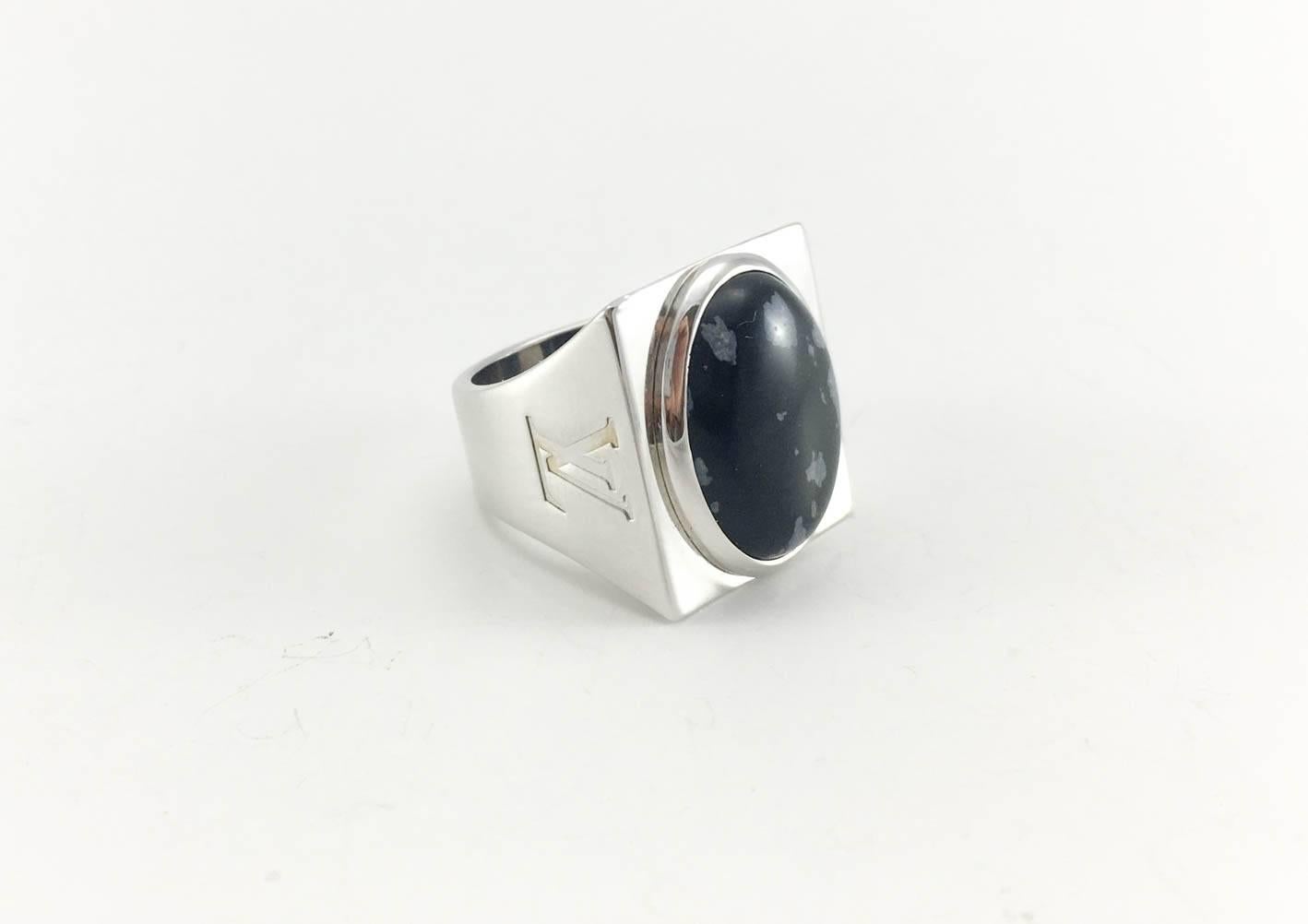 mens obsidian ring