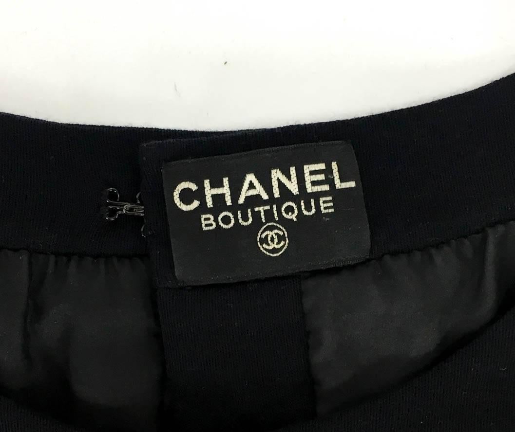 Chanel 'Chain' Wool Black Dress - Circa 1985 5