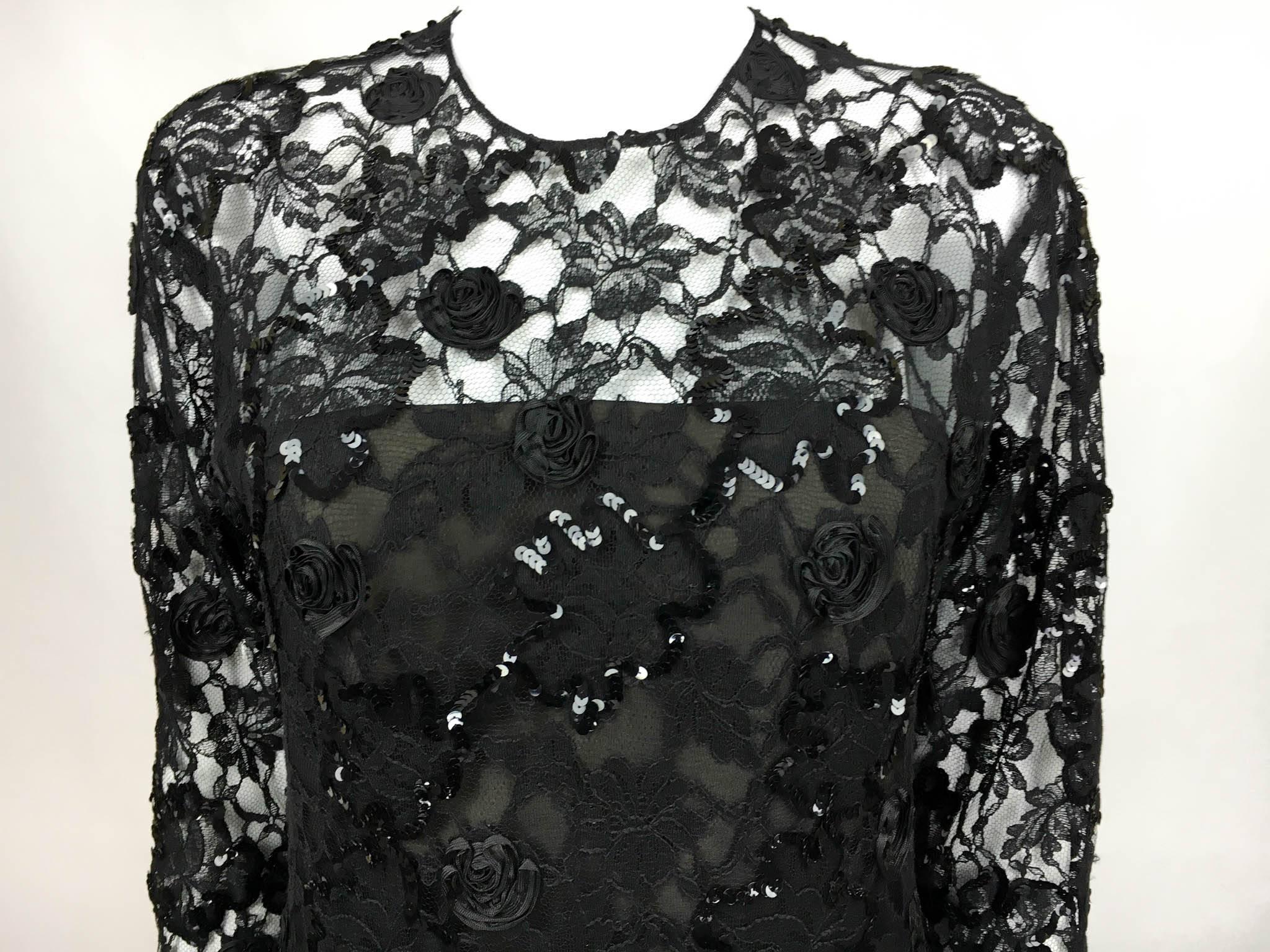 Dior Lace and Sequins Black Dress, Fall / Winter Campaign 1987  For Sale 1