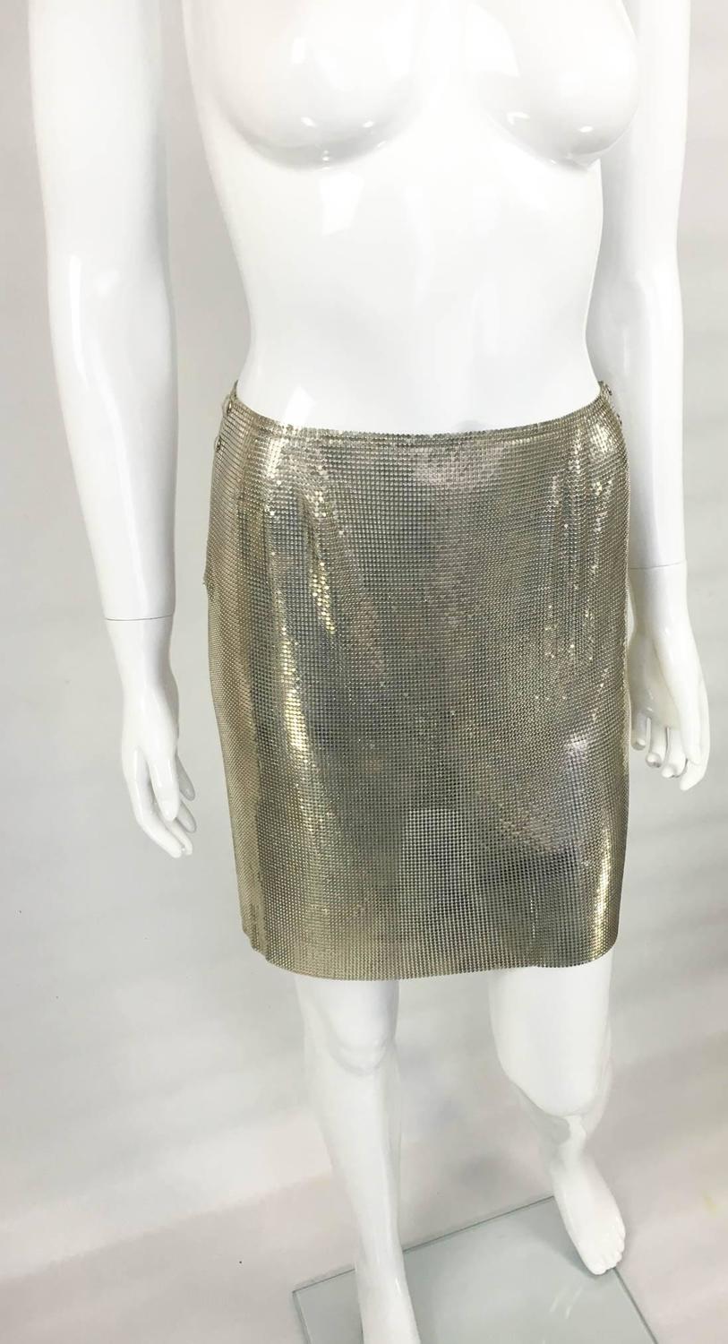 Paco Rabanne Futuristic Silver Chainmail Mini Skirt - Circa 1968 For ...