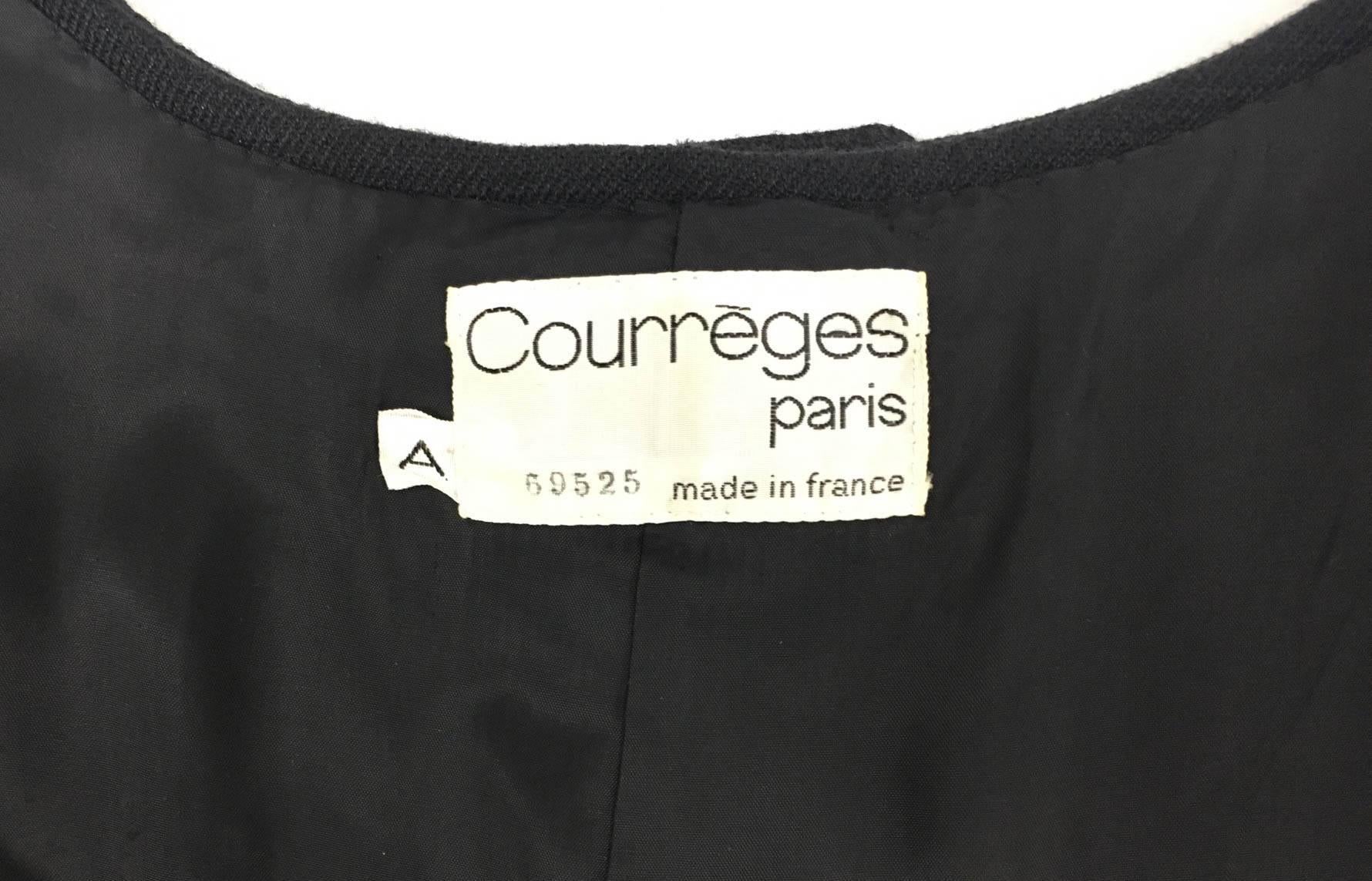 Courreges Couture Black A-Line Wool Maxi Dress - Late 1960s 6