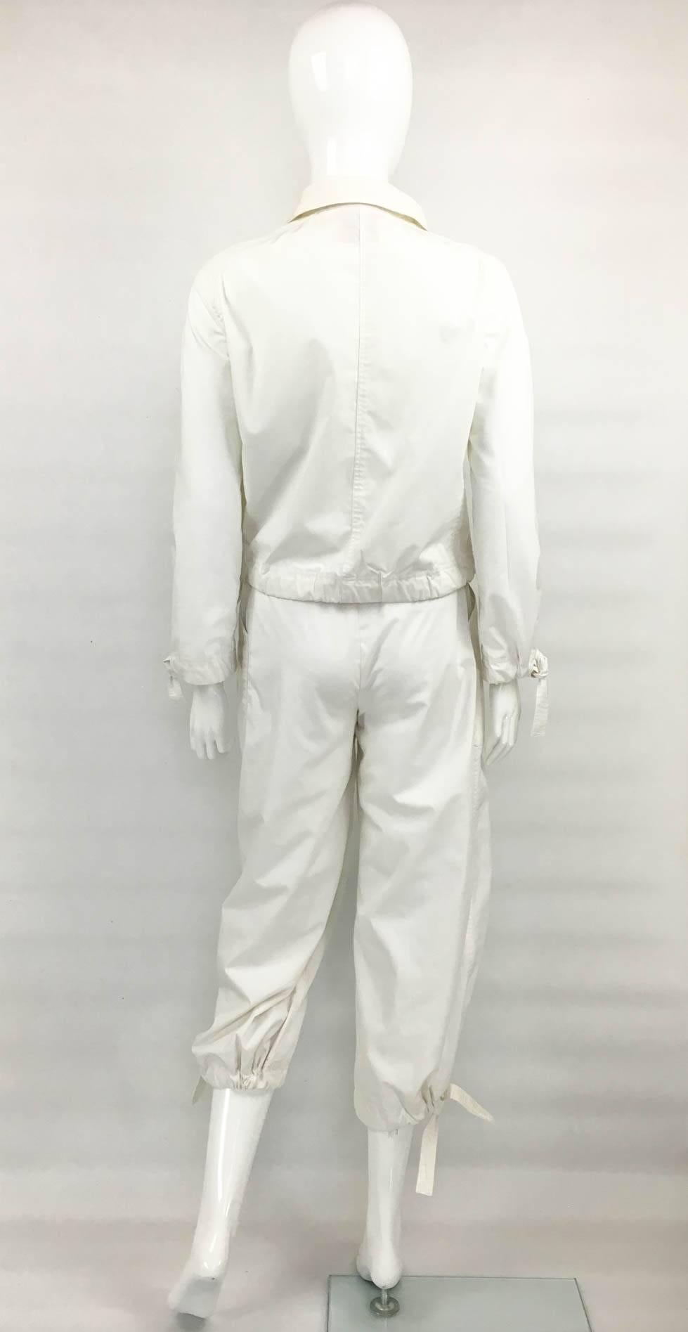Courreges White Pants and Jacket Ensemble - 1970s 2