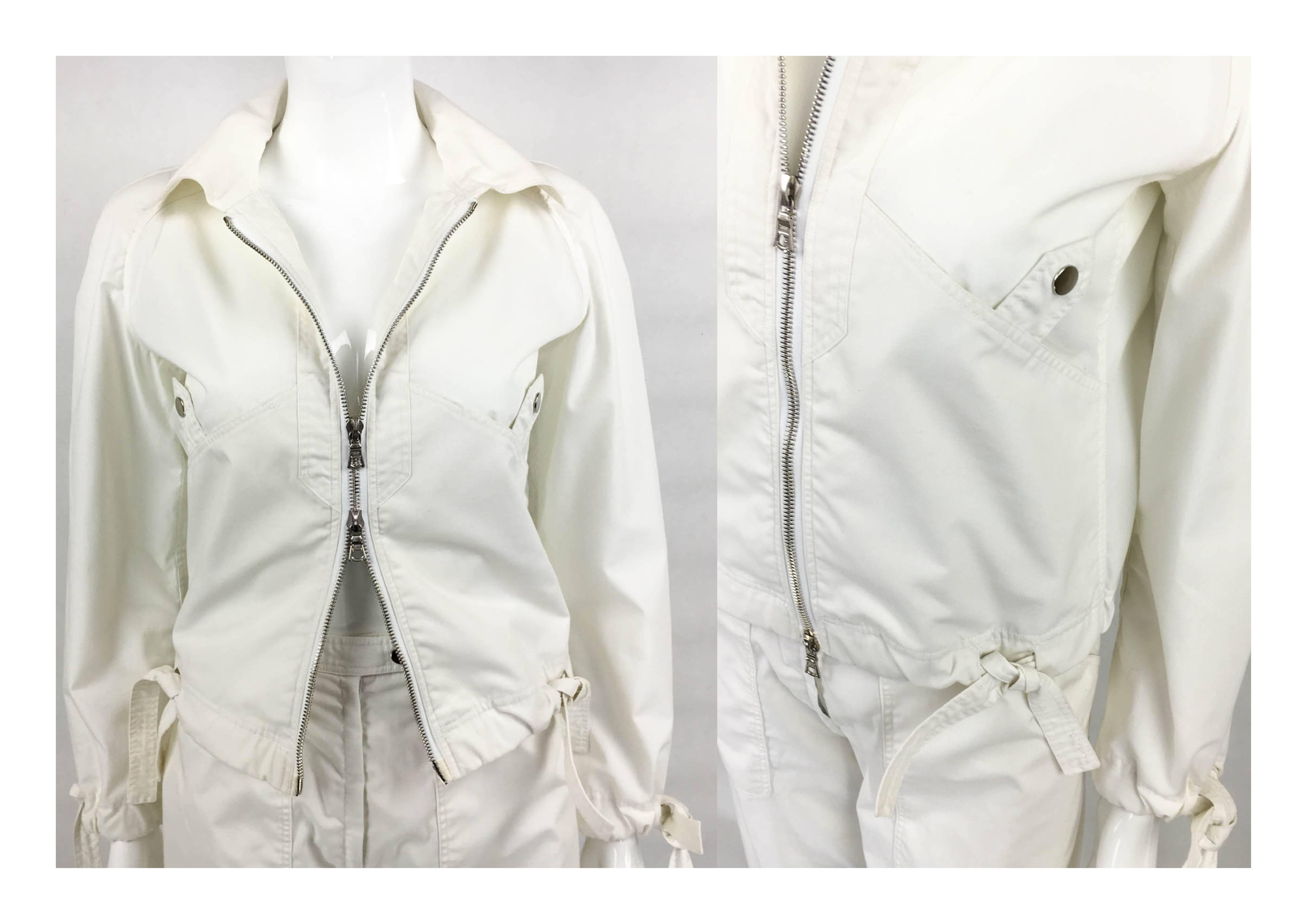 Courreges White Pants and Jacket Ensemble - 1970s 4