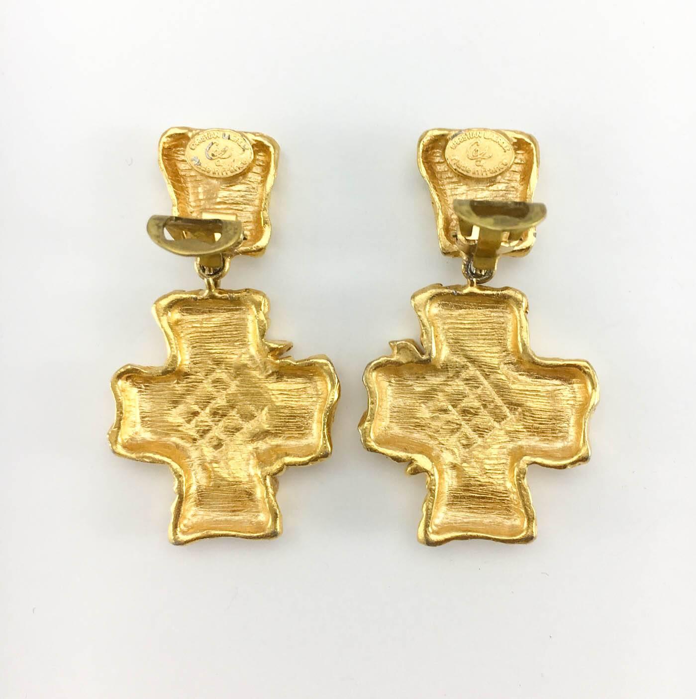 Lacroix Stylized Gold-Plated Cross, by Goossens - 1980s 5