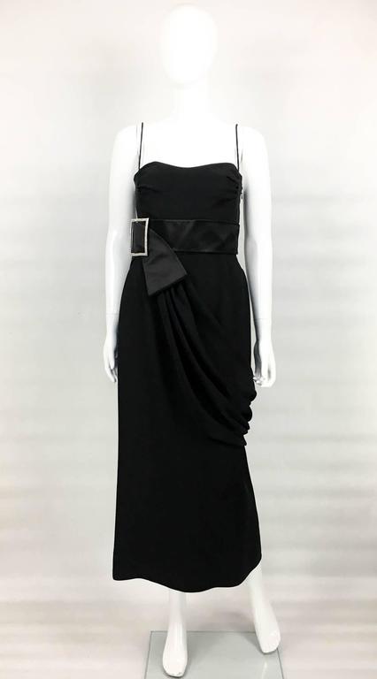 Valentino Silk-Blend Black Evening Dress With Buckle Details - 21st ...