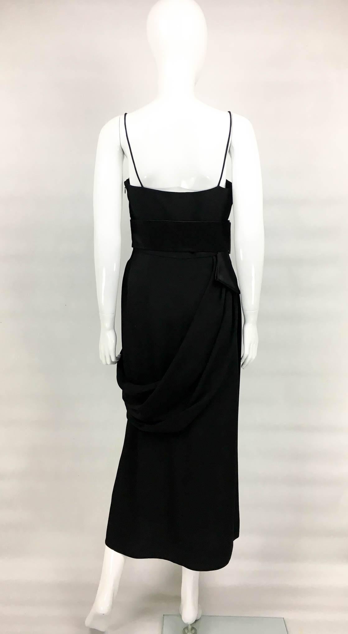 Valentino Silk-Blend Black Evening Dress With Buckle Details - 21st Century 1