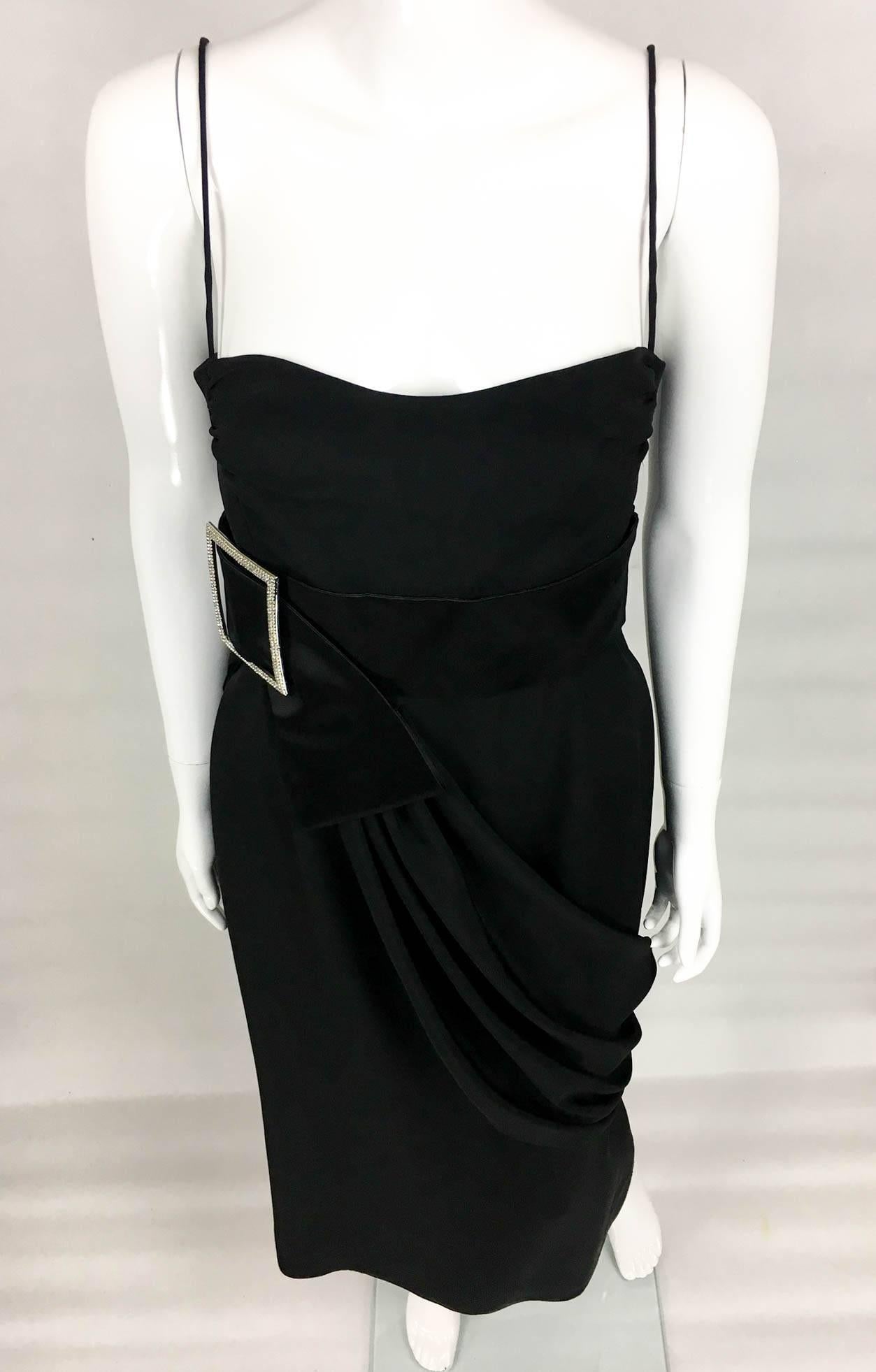 Valentino Silk-Blend Black Evening Dress With Buckle Details - 21st Century 2