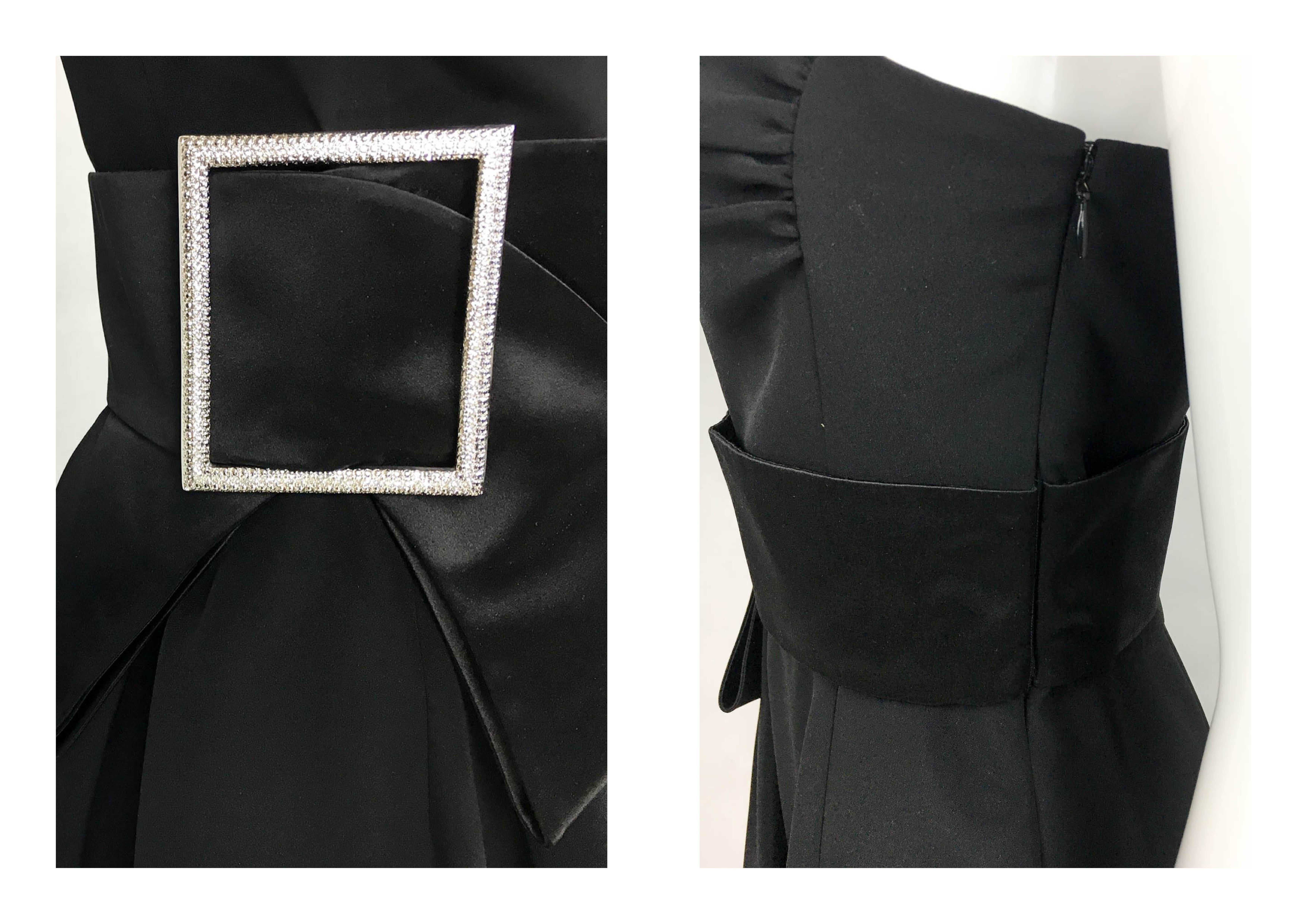 Valentino Silk-Blend Black Evening Dress With Buckle Details - 21st Century 4