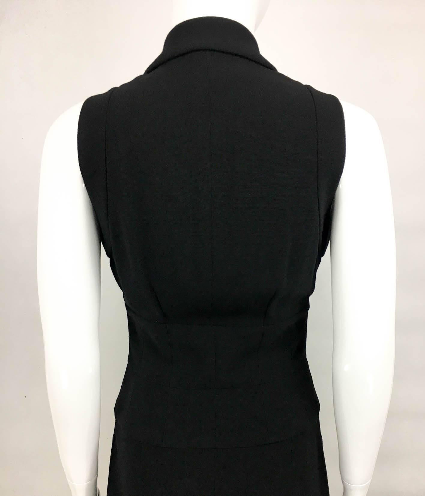 Chanel Black Waistcoat-Style Wool Dress With Logo Buttons - 1990s 5
