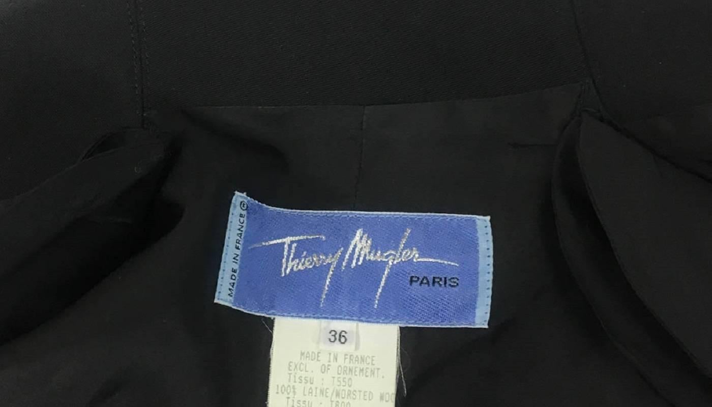 Thierry Mugler Architectural Black Wool Jacket (Runway Look) - Circa 1995 5