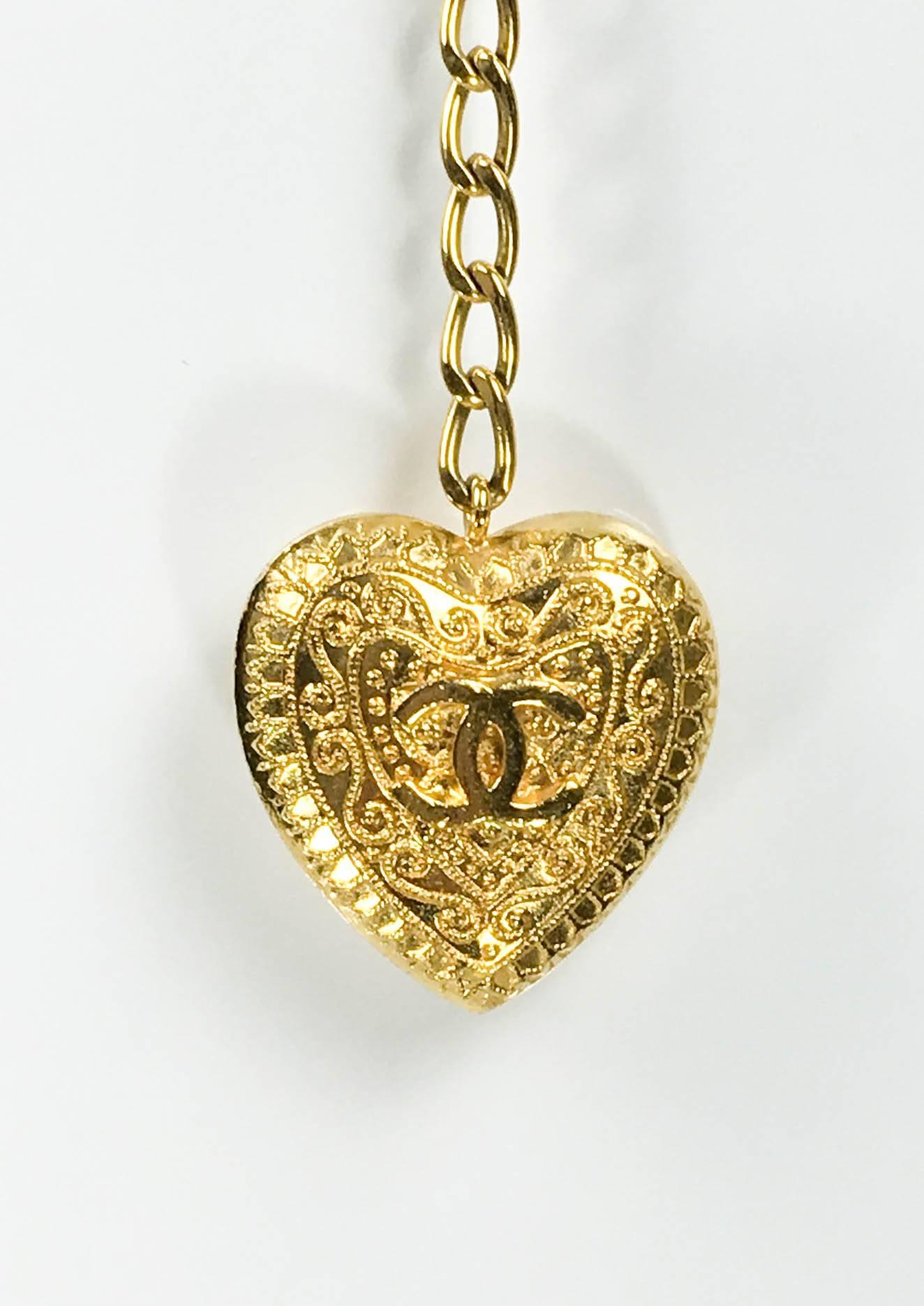 Women's Chanel Gold-Tone Baroque-Esque Heart Belt / Necklace - 1996
