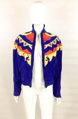 Versace Colorful Suede Jacket - 1990s