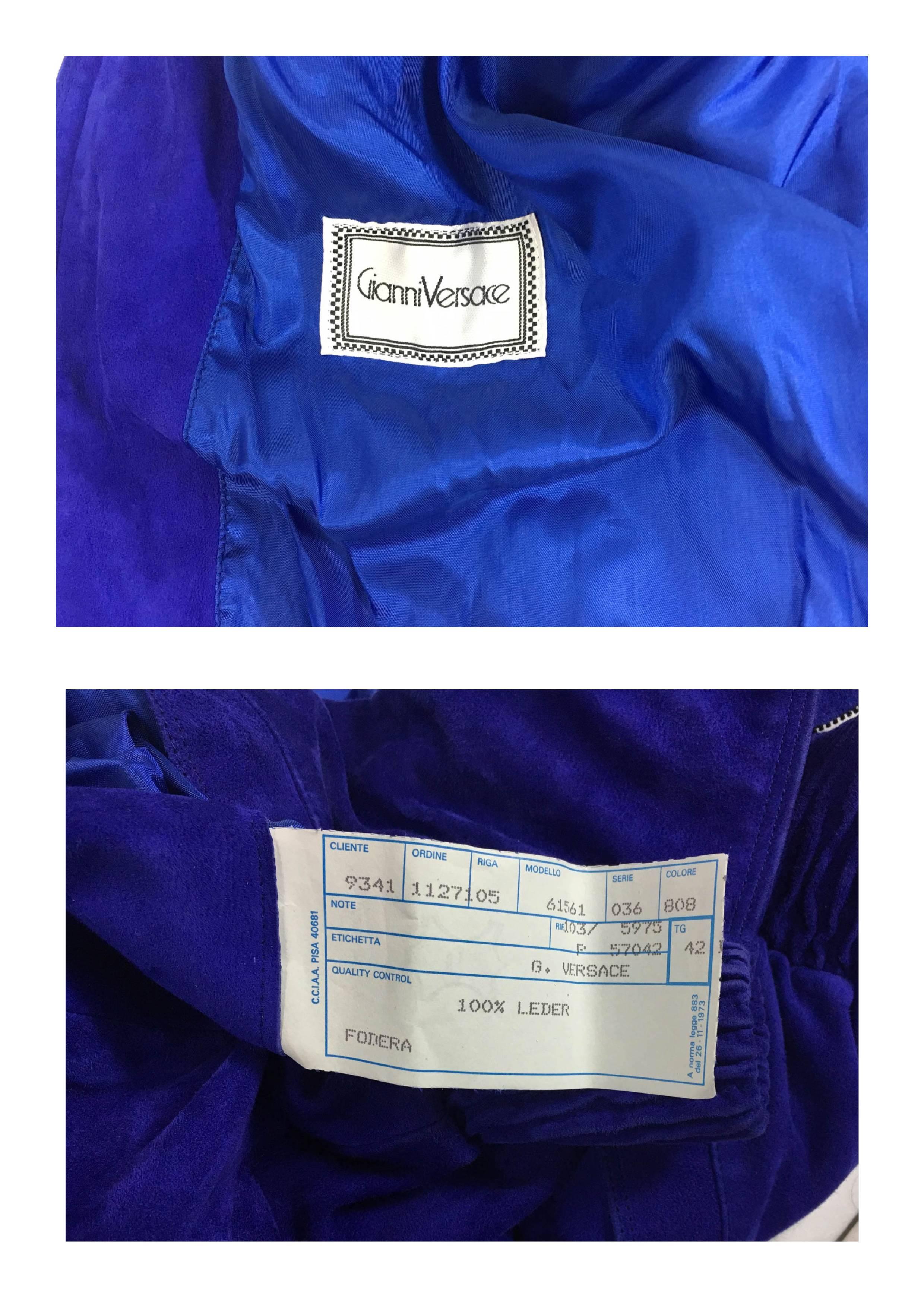 Versace Colorful Suede Jacket - 1990s For Sale 4