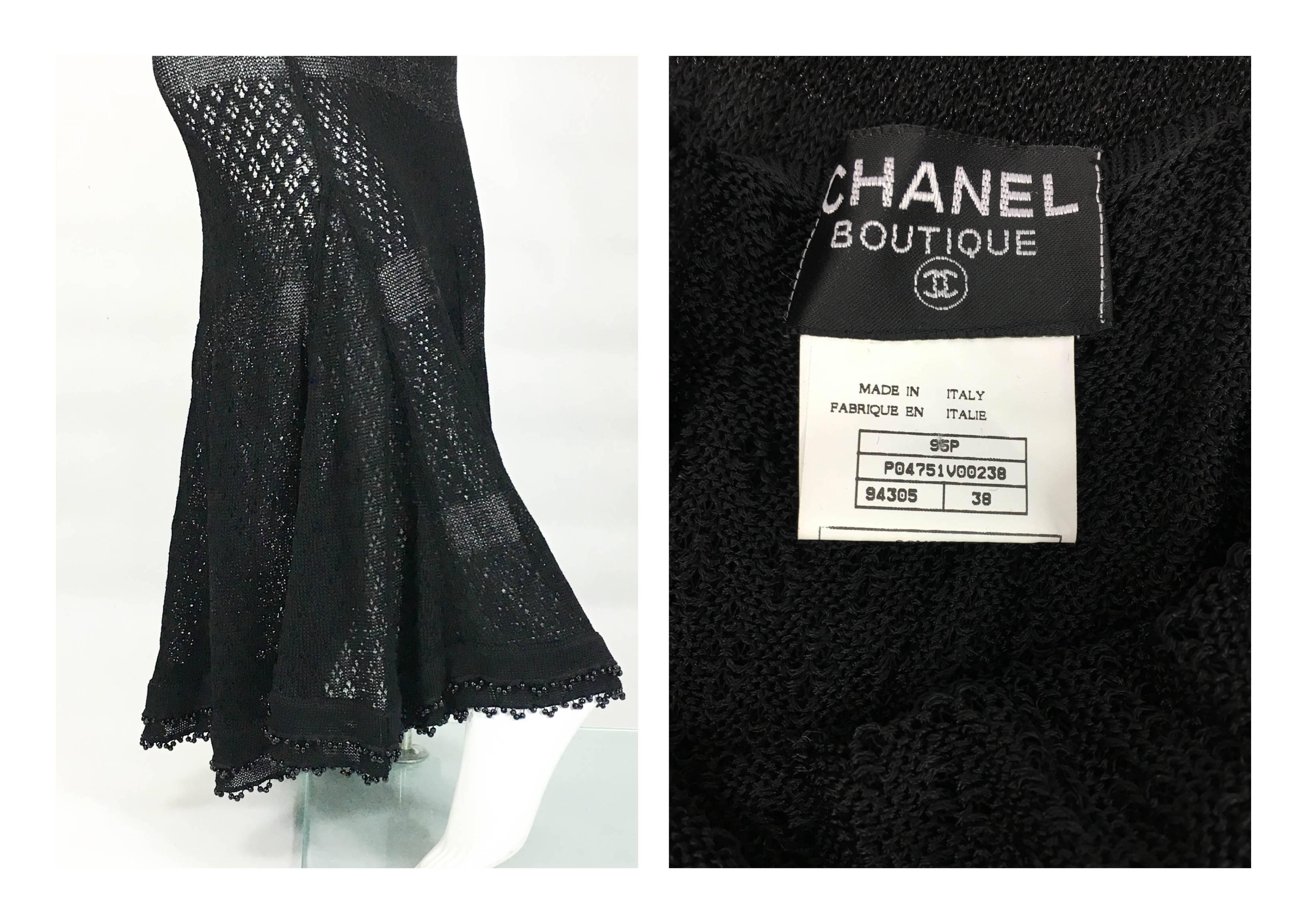 Chanel Runway and Campaign Sheer Knitted Dress With Pearl Embellishment - 1995 3