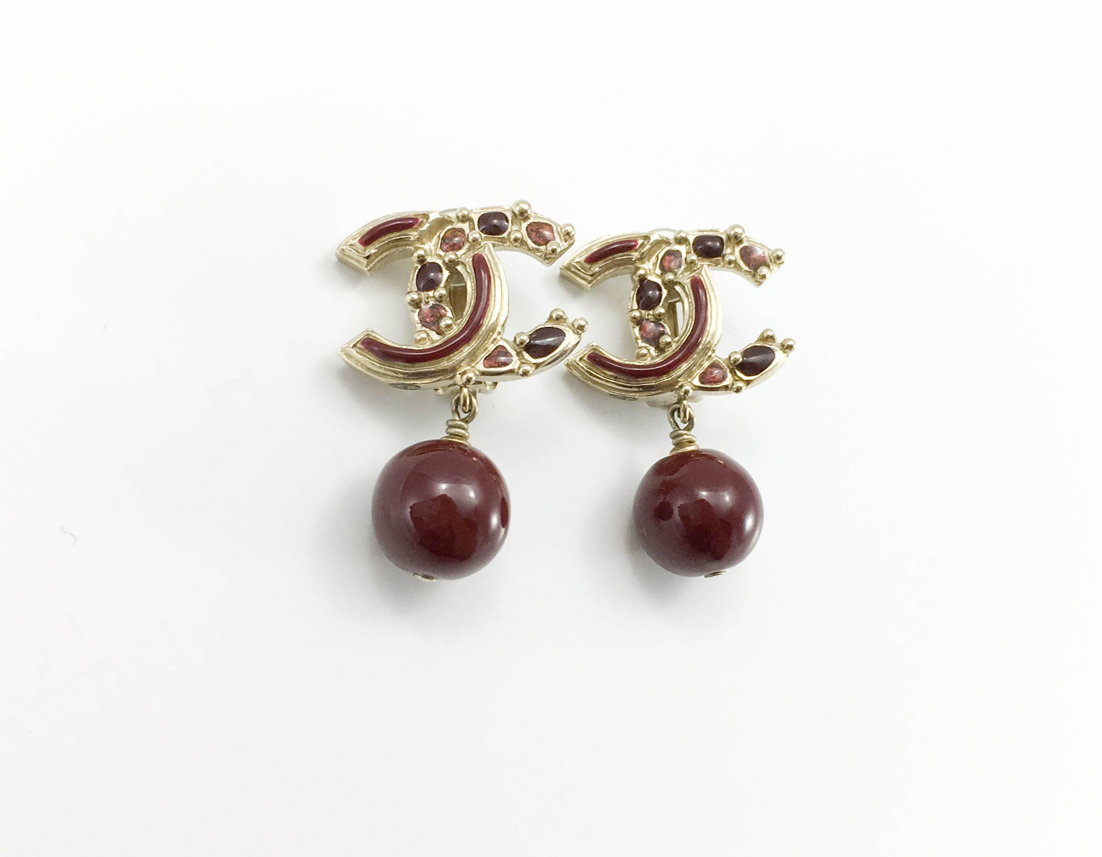 Chanel Paris-Bombay Collection Red Gripoix Dangling Earrings - Circa 2012 1