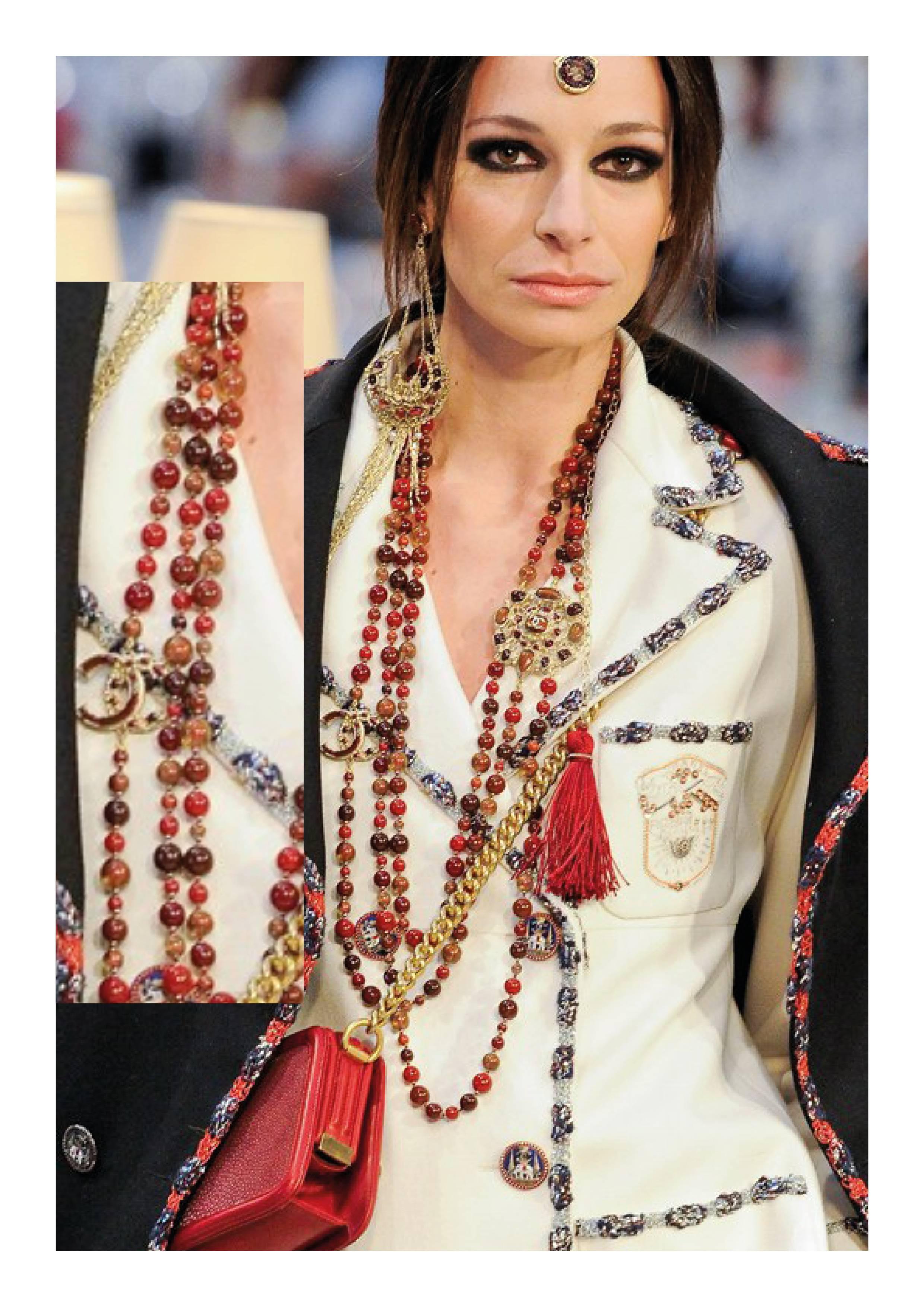 Chanel Paris-Bombay Collection Red Gripoix Dangling Earrings - Circa 2012 6