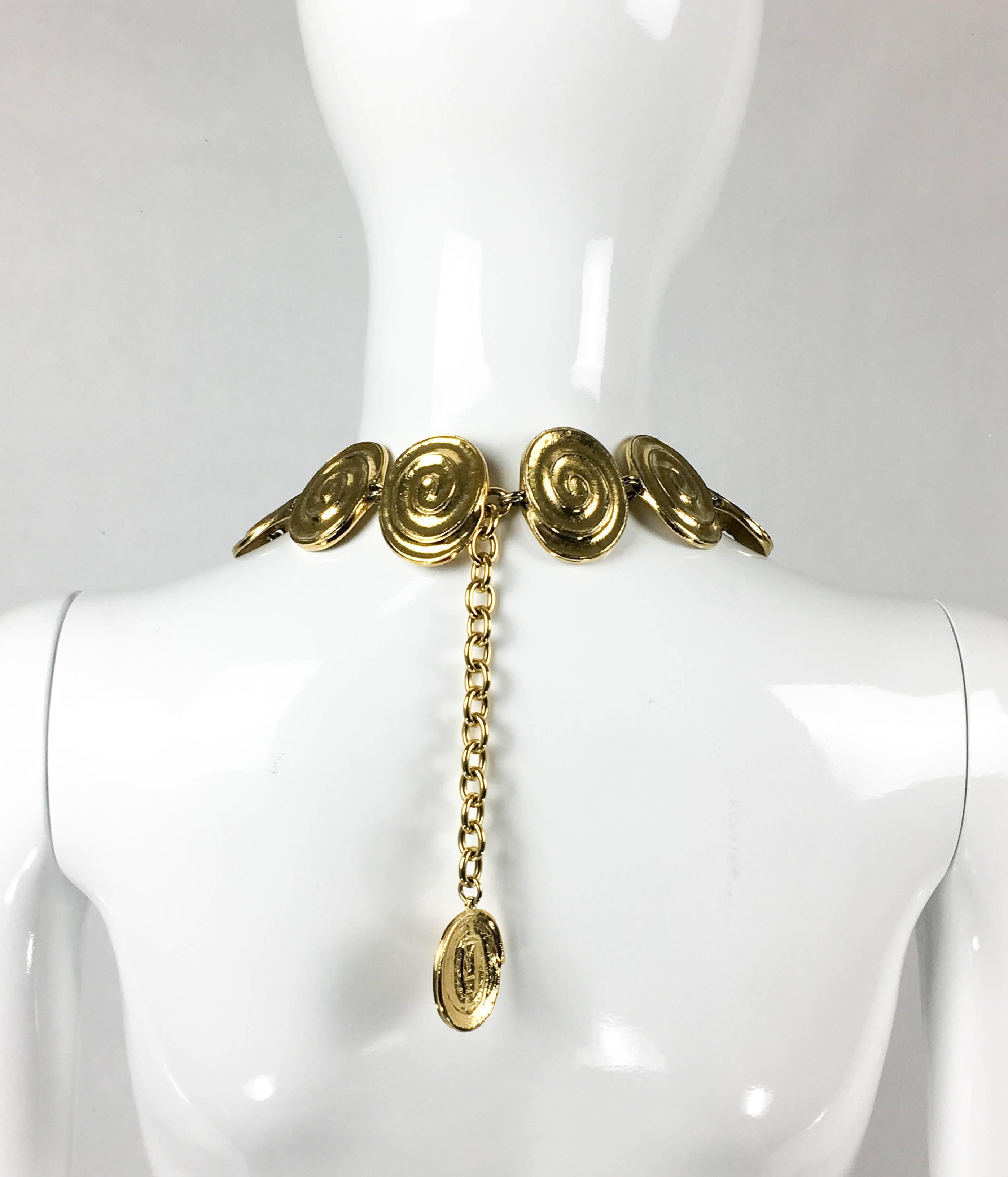 Yves Saint Laurent Gold-Plated 'Spiral' Belt / Necklace - 1980's 1