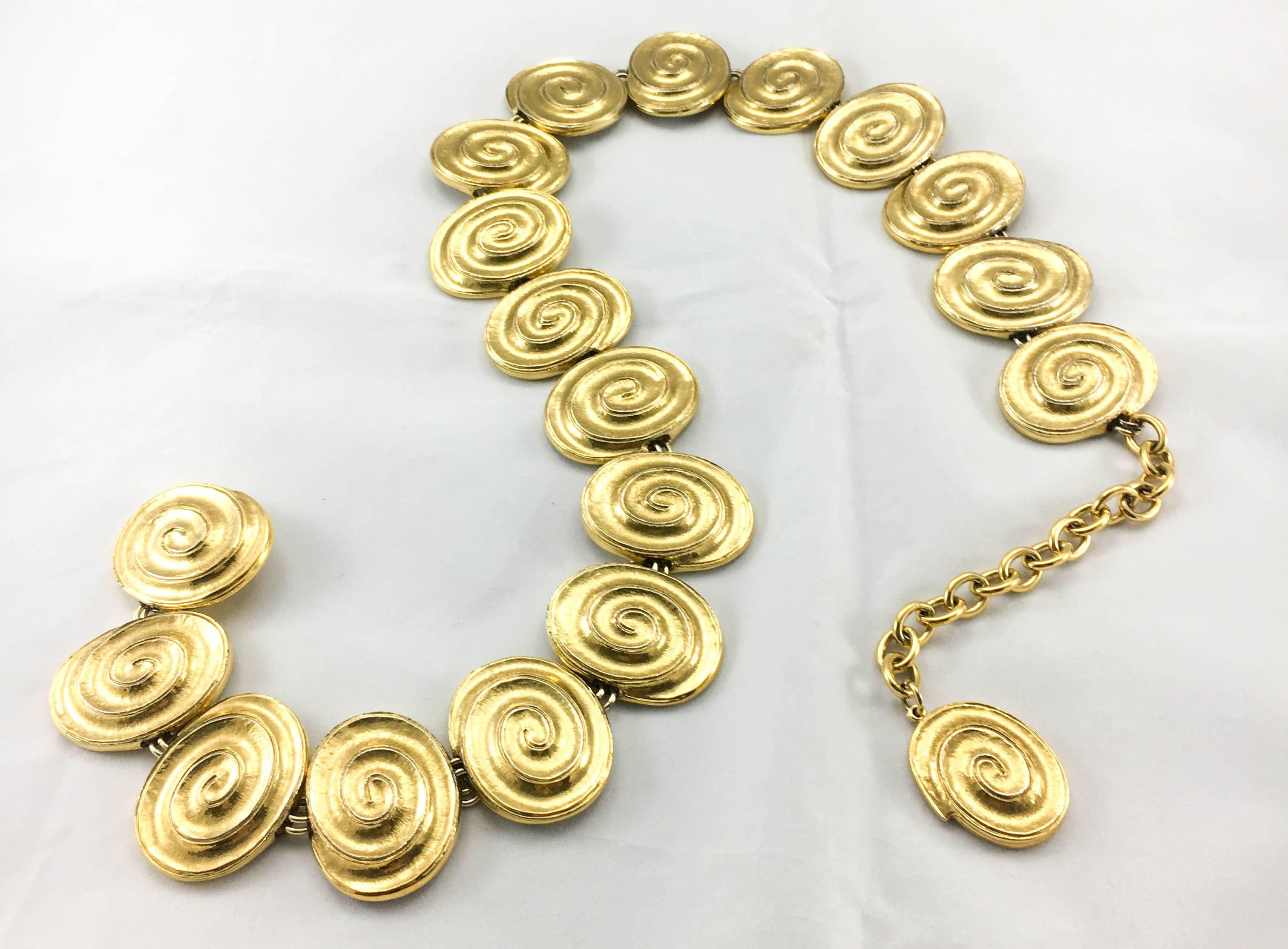 Yves Saint Laurent Gold-Plated 'Spiral' Belt / Necklace - 1980's 2
