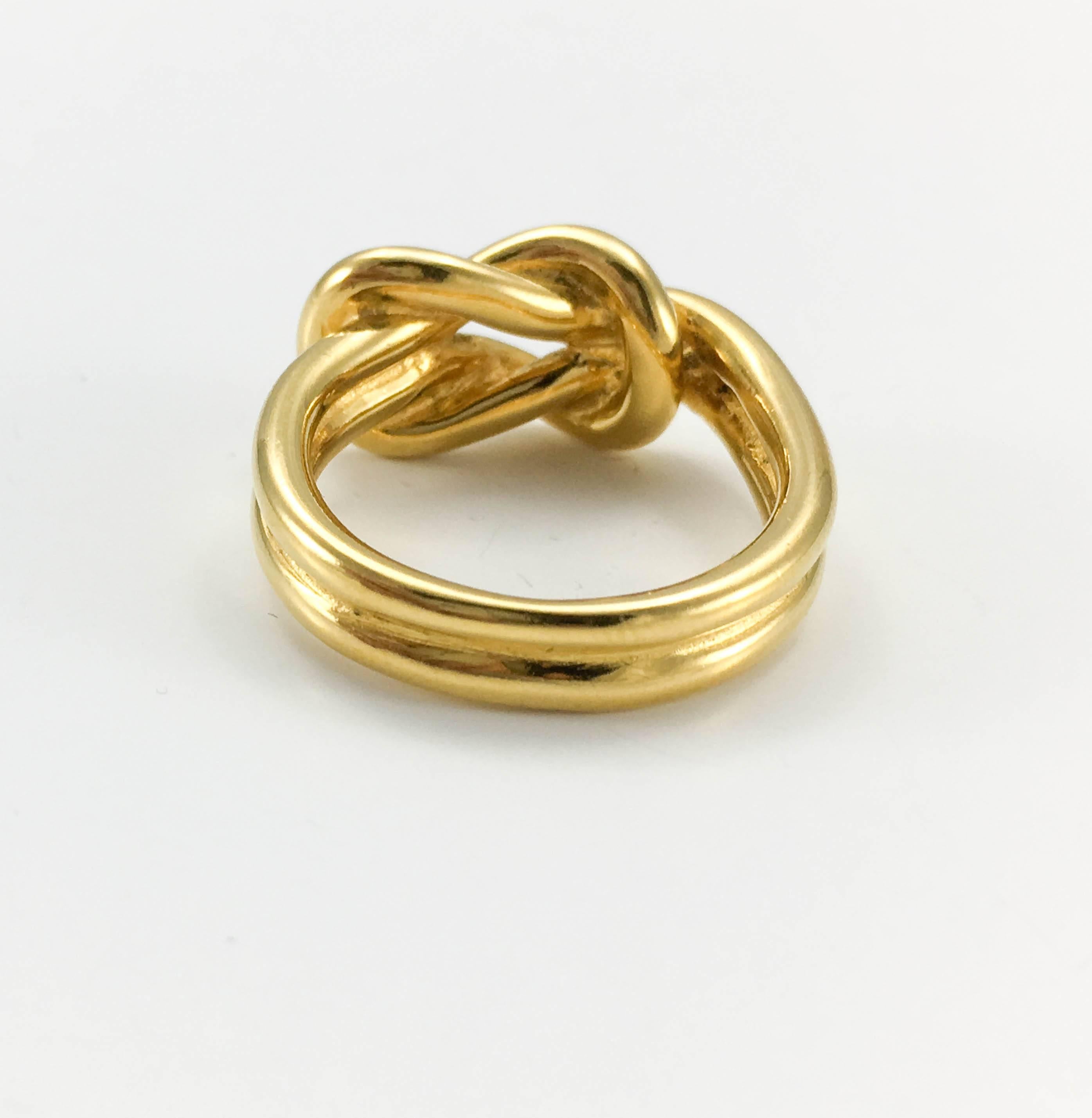 Hermes Gold-Tone 'Knotted' Scarf Ring In Excellent Condition In London, Chelsea