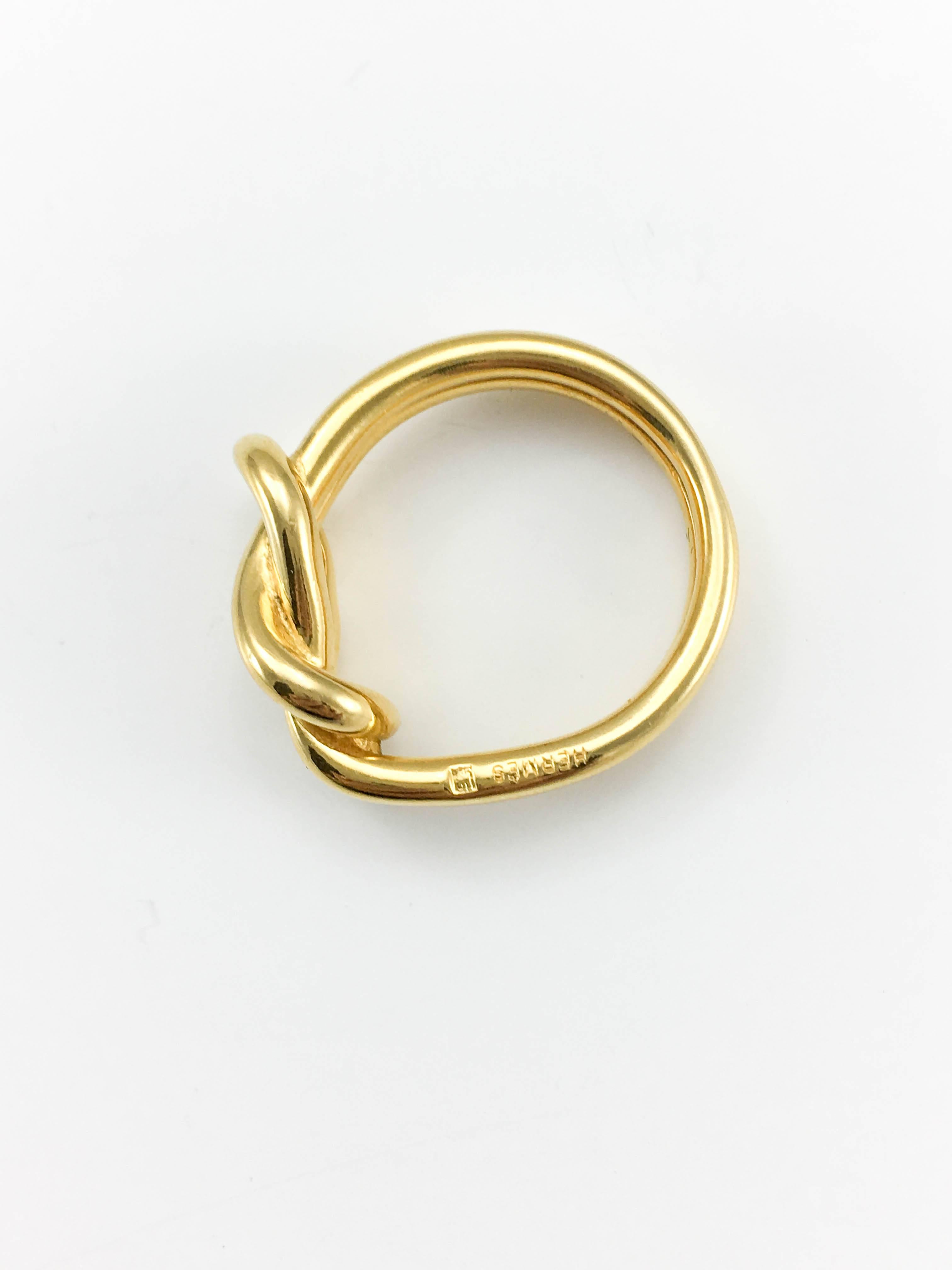 Women's Hermes Gold-Tone 'Knotted' Scarf Ring