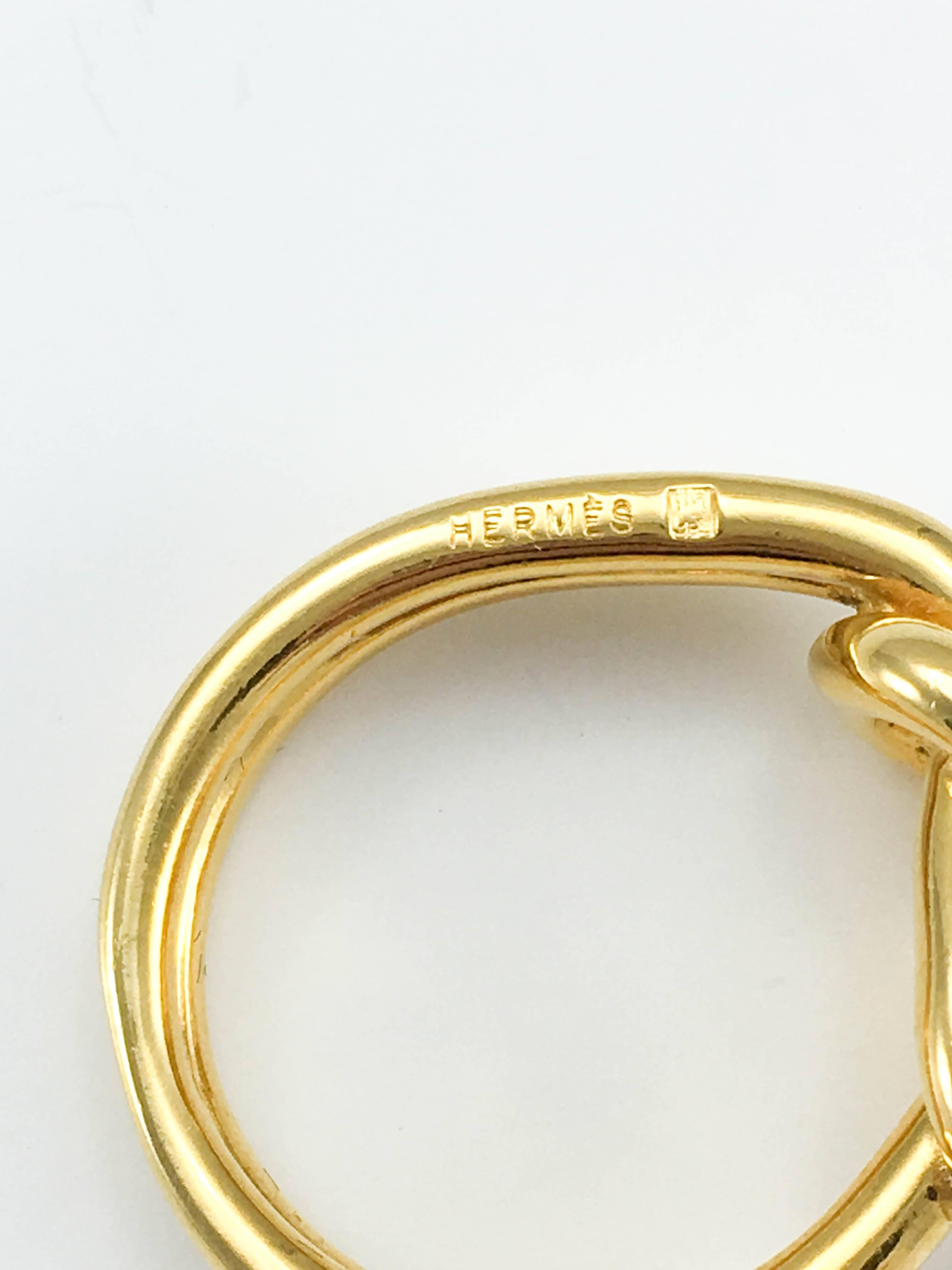 Hermes Gold-Tone 'Knotted' Scarf Ring 1