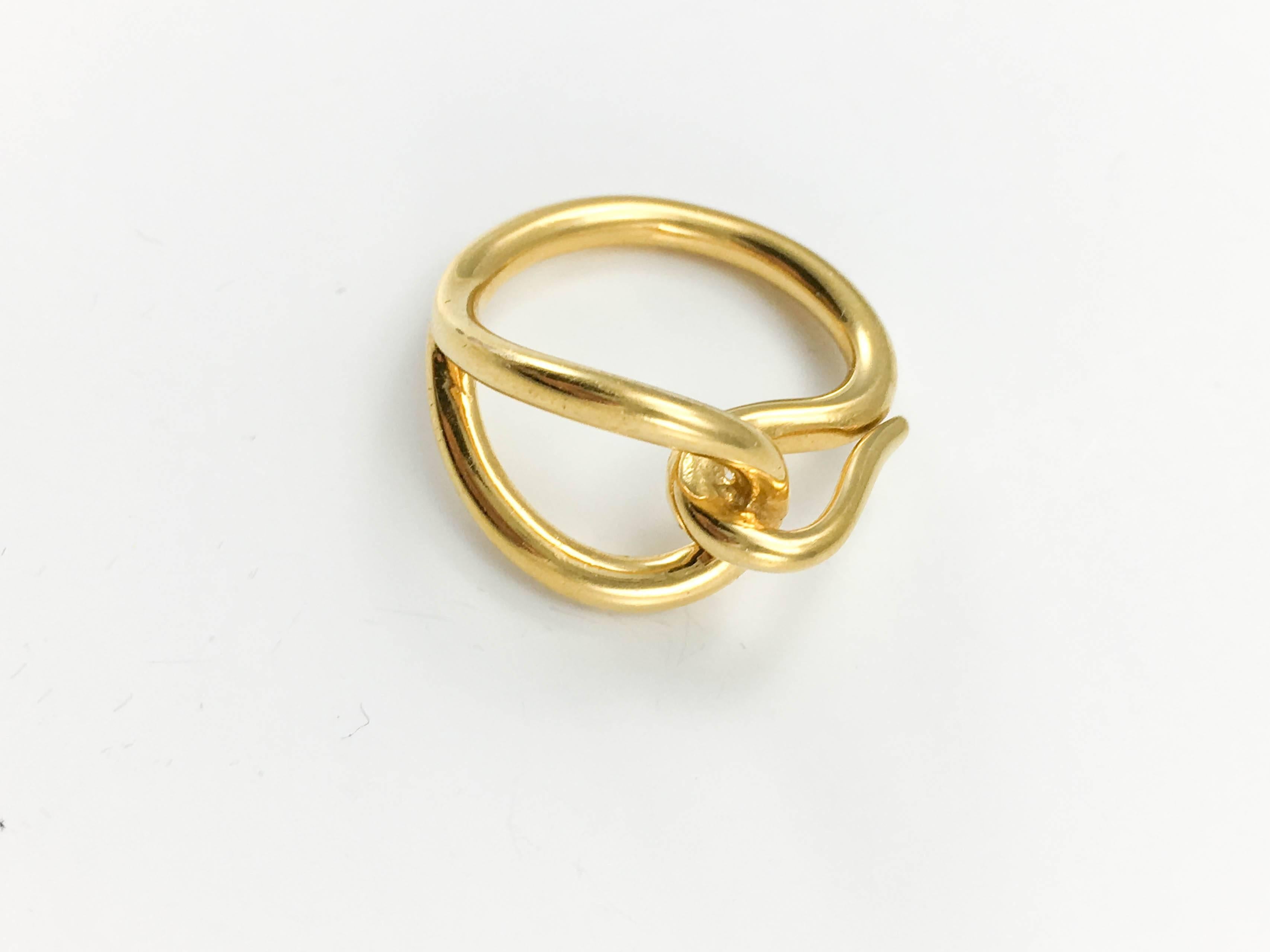 Hermes Gold-Tone Scarf Ring In Excellent Condition In London, Chelsea