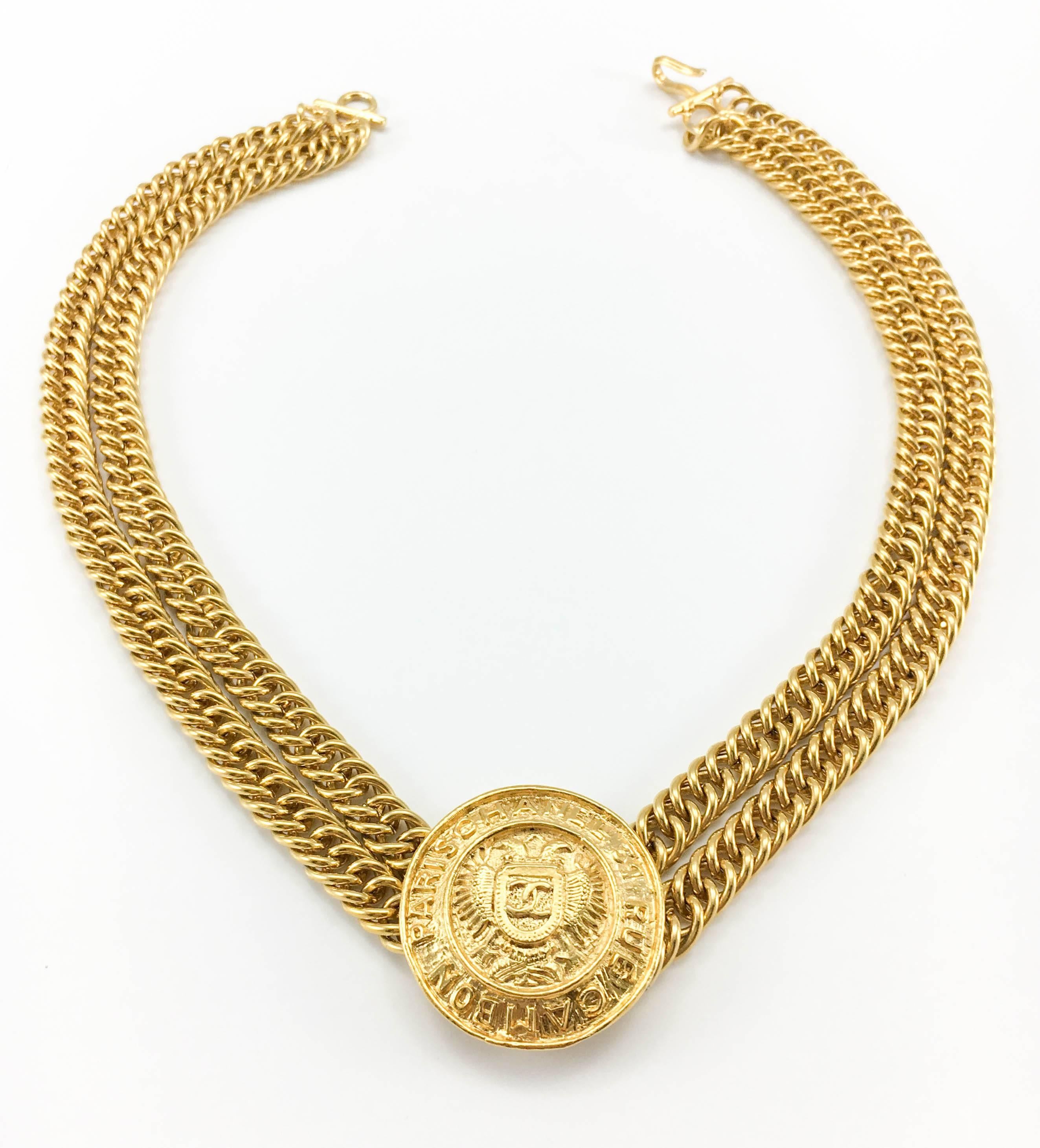 Chanel 'Rue Cambon' Medallion Necklace - Circa 1990 In Excellent Condition In London, Chelsea