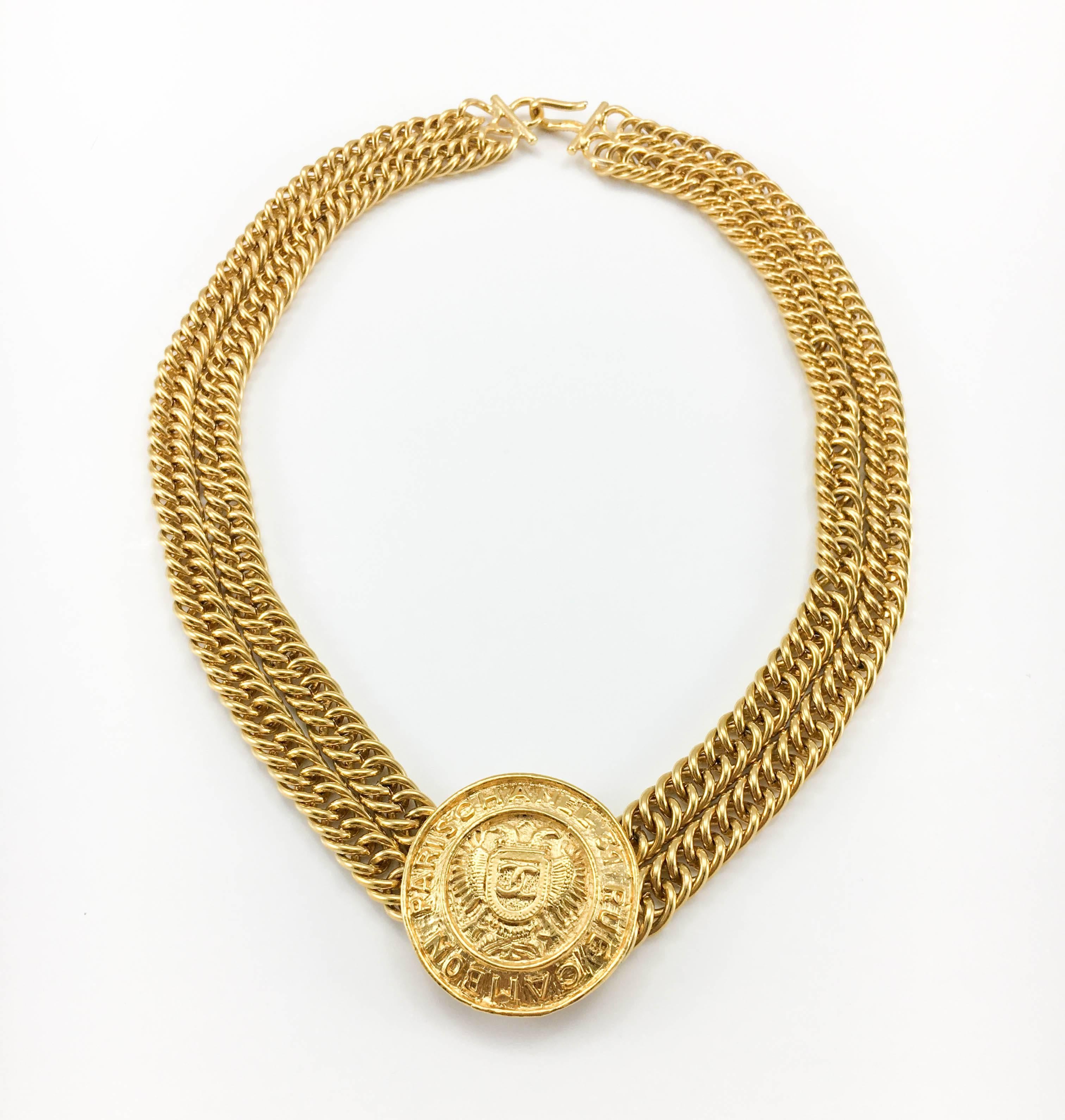 Women's Chanel 'Rue Cambon' Medallion Necklace - Circa 1990