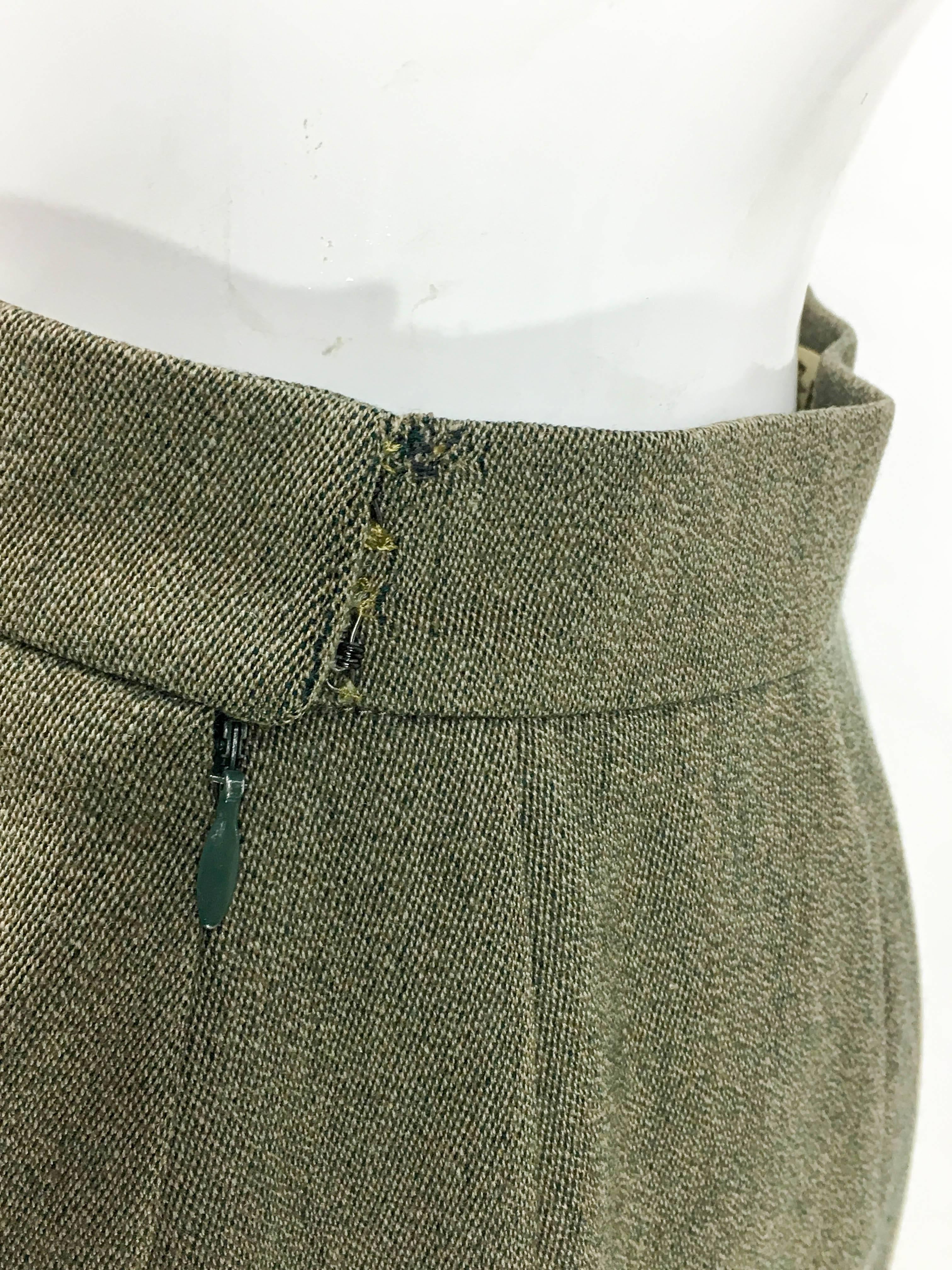 1980s Hermes Double-Breasted Wool Skirt Suit 4