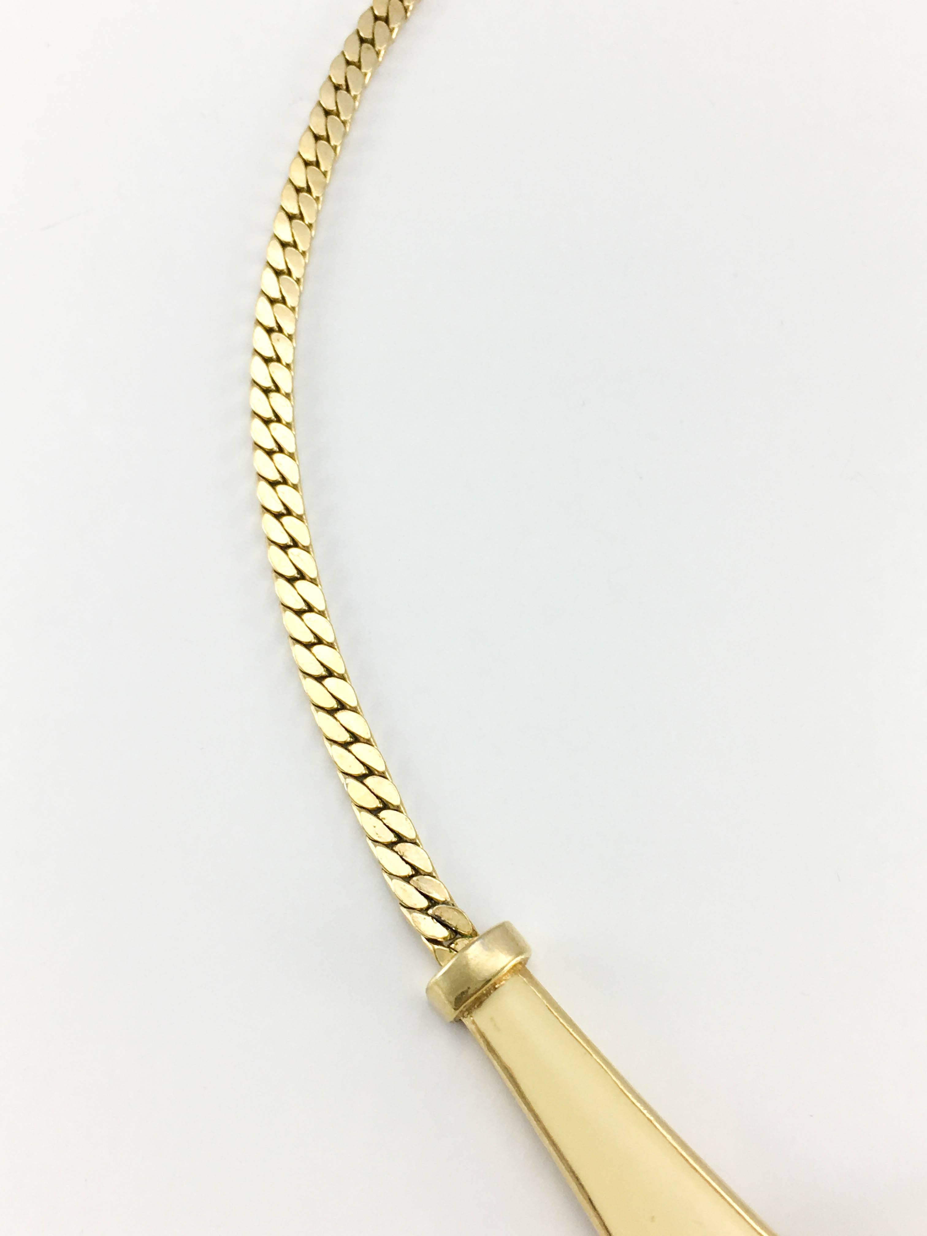 1980s Dior Enamelled Gilt Necklace For Sale 4