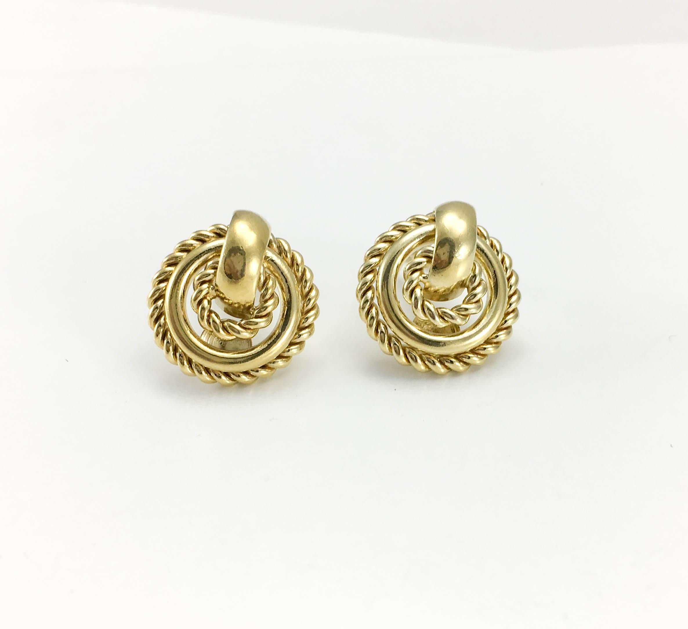 1980s Dior Gold-Tone Round Clip-On Earrings 1