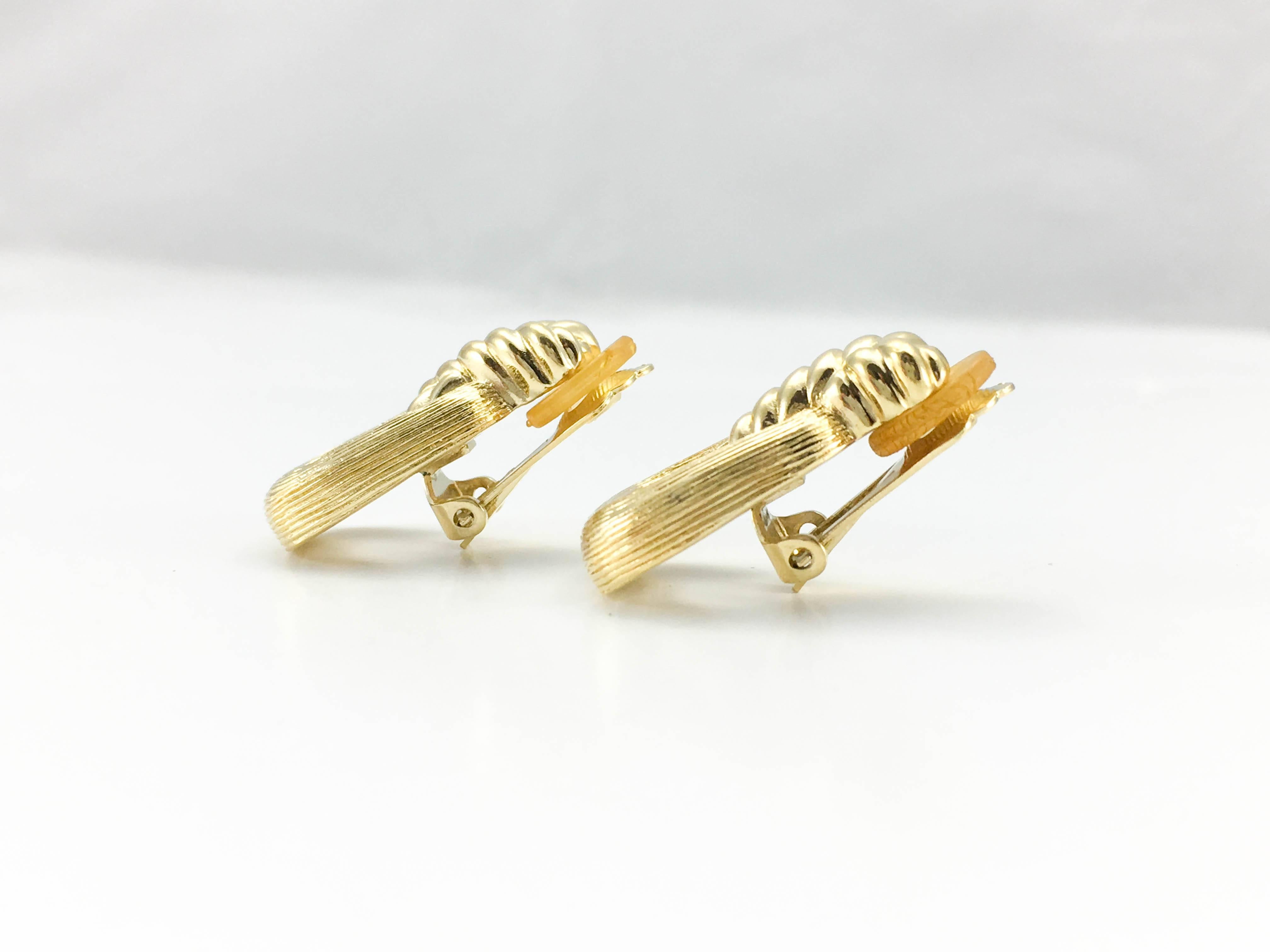 1980s Dior Gold-Tone Clip-On Earrings 2