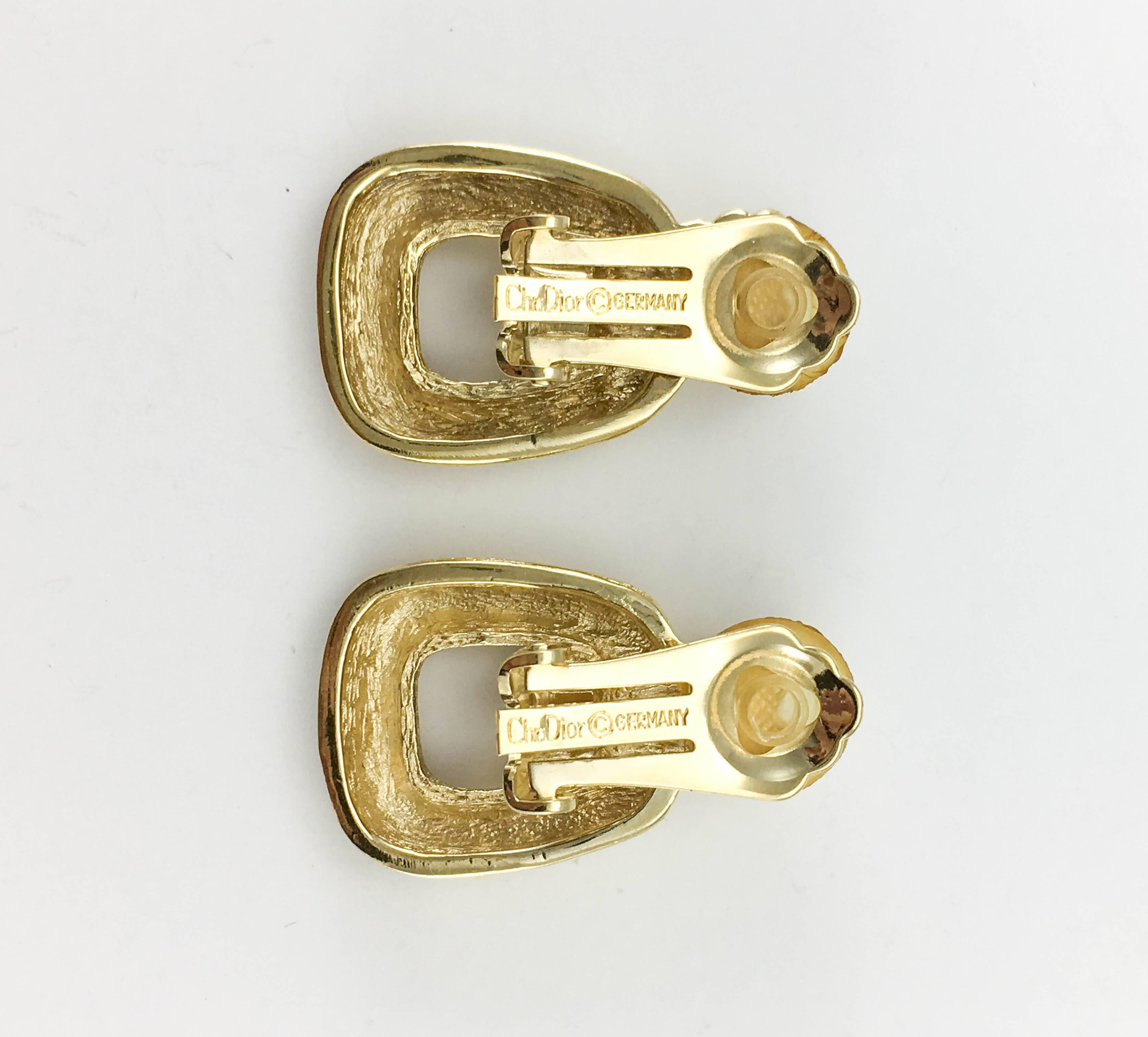 1980s Dior Gold-Tone Clip-On Earrings 3