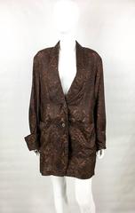 1990s Dries Van Noten Printed Silk Oversized Jacket / Shirt