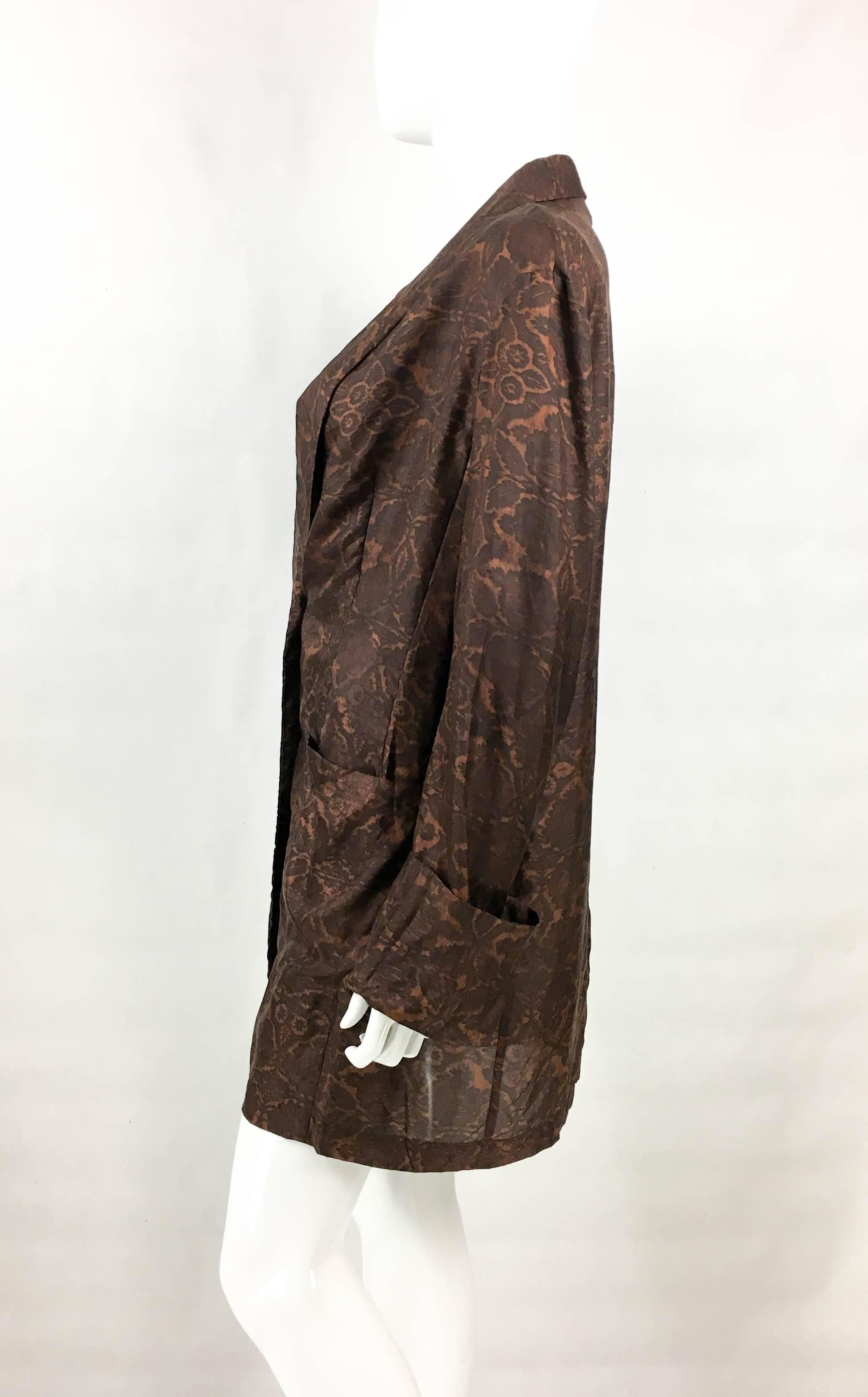 1990s Dries Van Noten Printed Silk Oversized Jacket / Shirt In New Condition In London, Chelsea