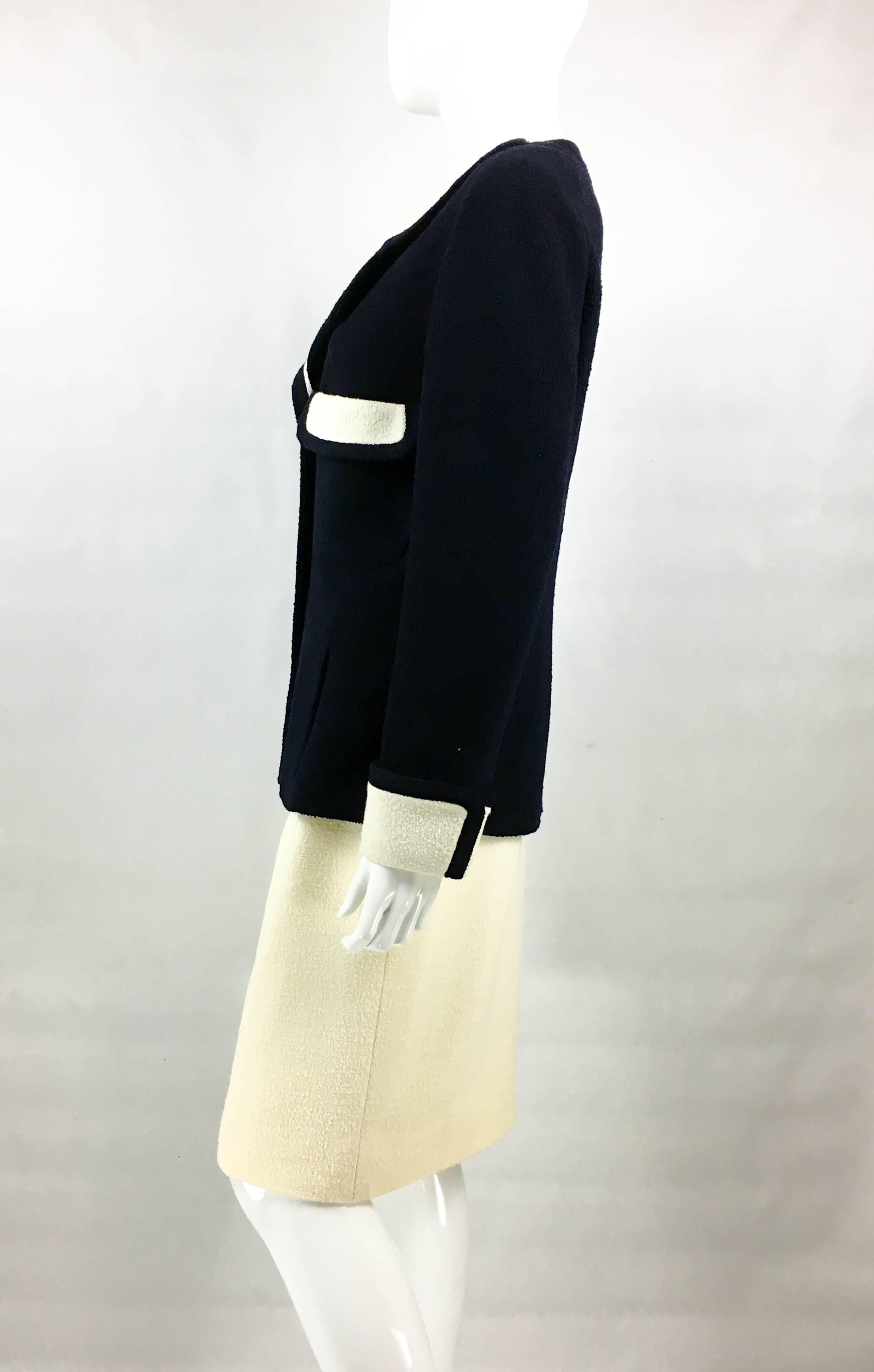 Chanel Nautical Inspired Navy and White Wool Skirt Suit, Circa 1982 3